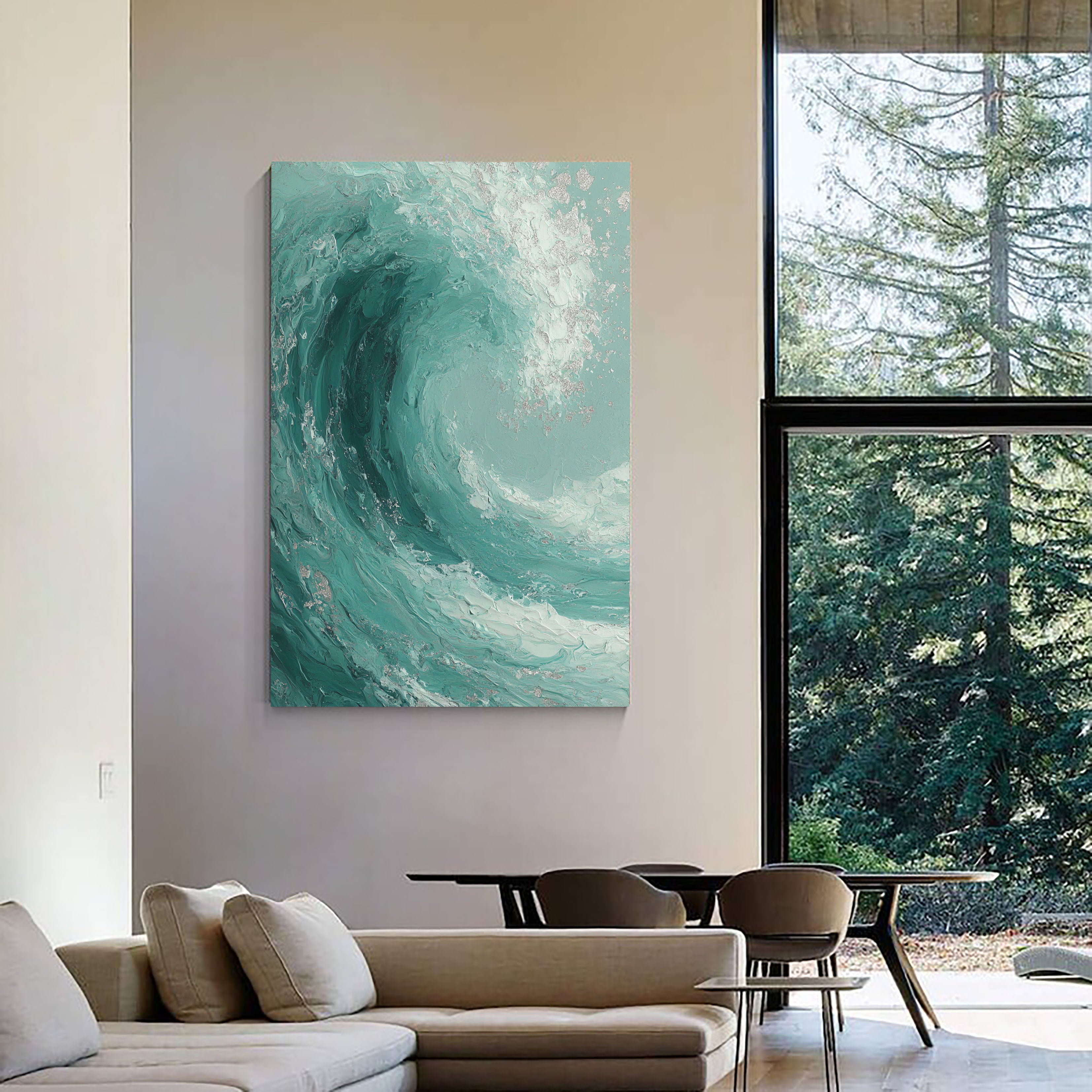 Textured Turquoise Surge | Silver Crest