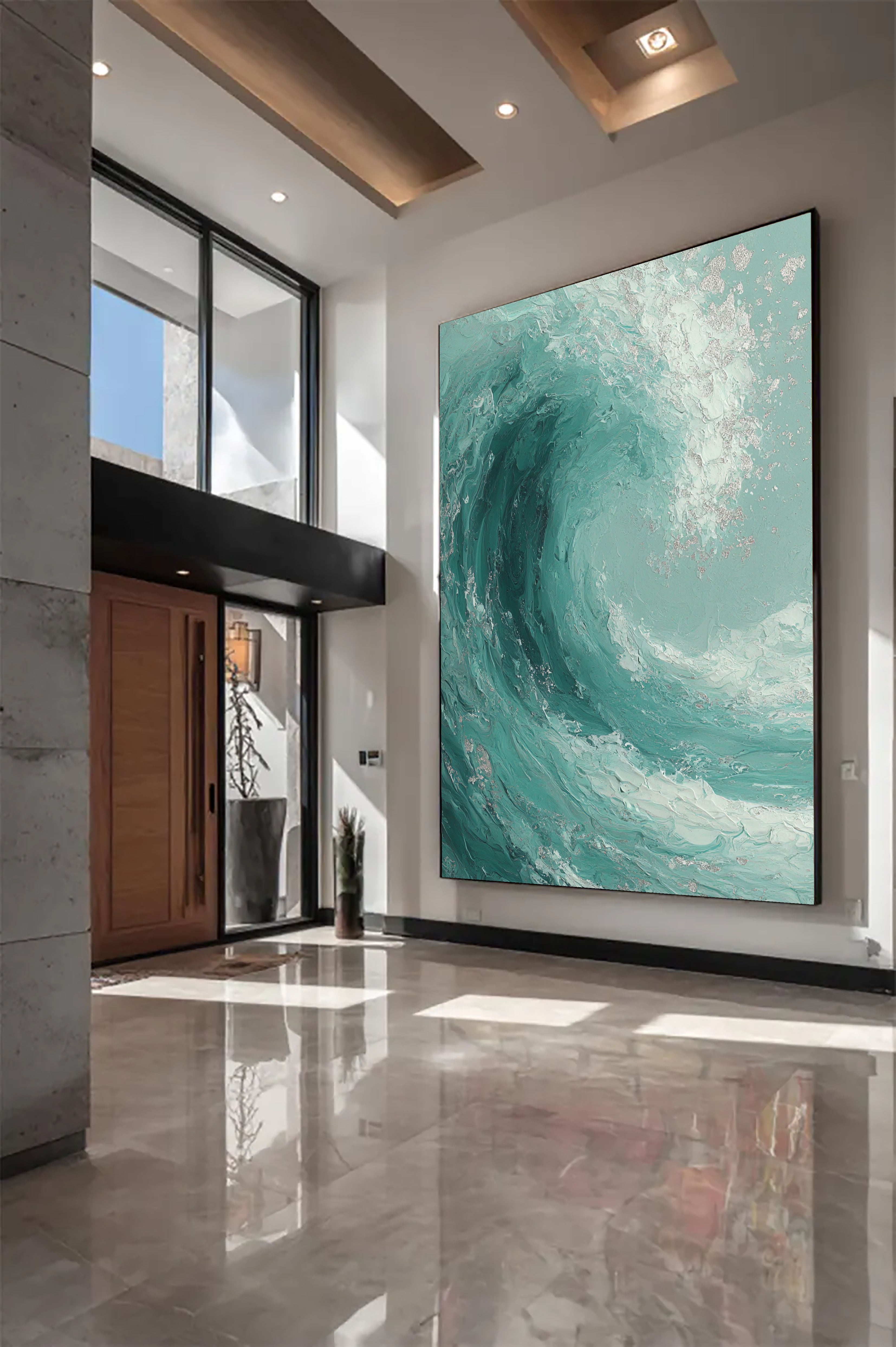 Textured Turquoise Surge | Silver Crest