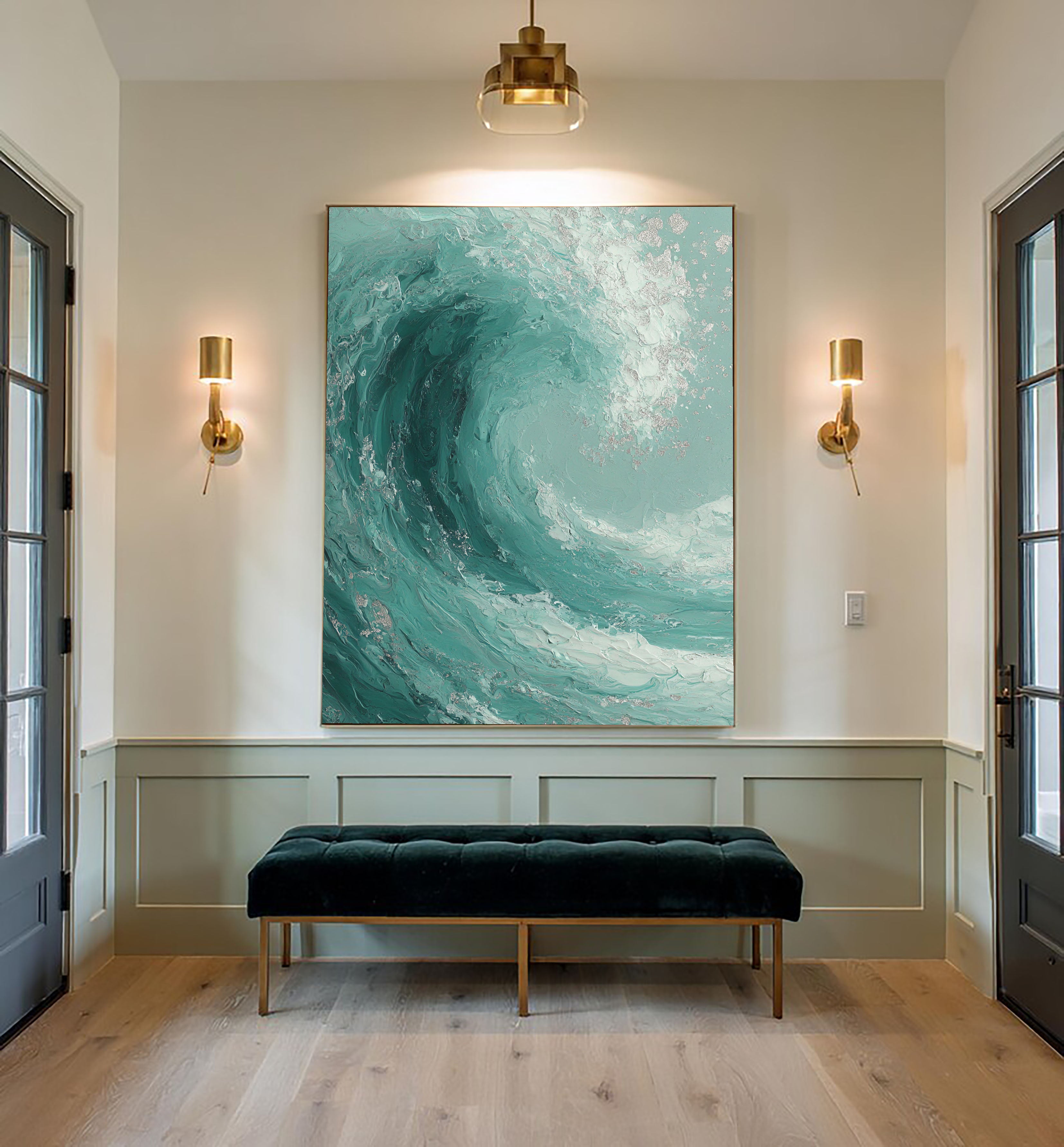 Textured Turquoise Surge | Silver Crest