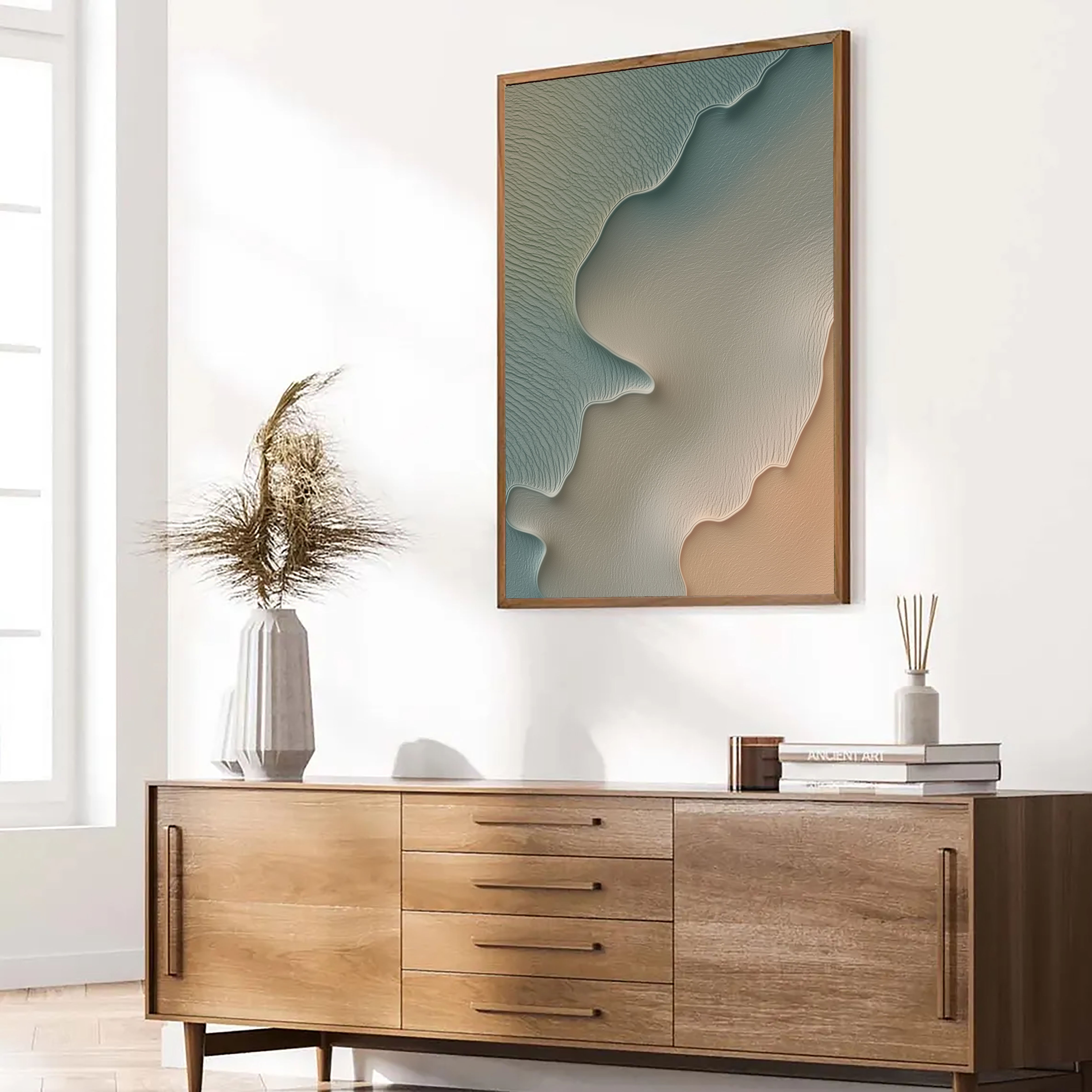 Textured Coastal Strata | Teal Sand