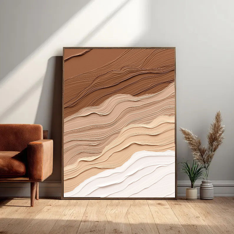 Textured Earthy Waves | Brown Beige