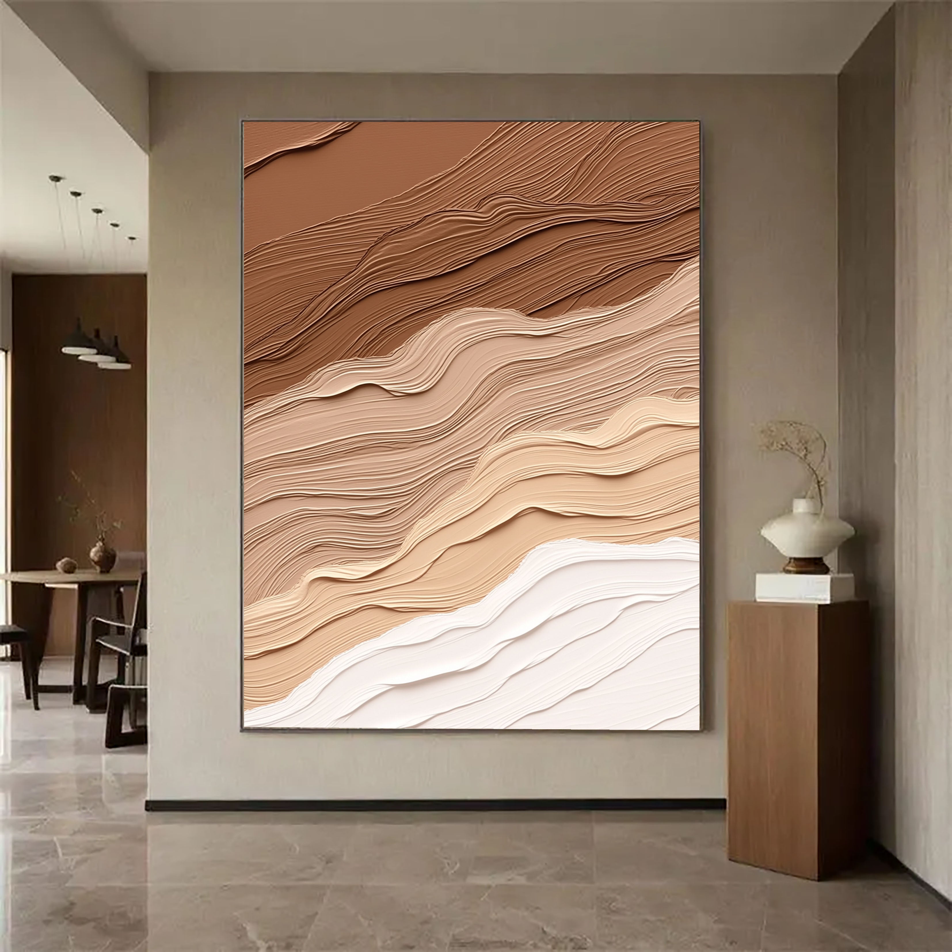 Textured Earthy Waves | Brown Beige