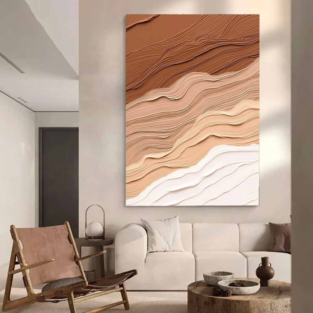 Textured Earthy Waves | Brown Beige