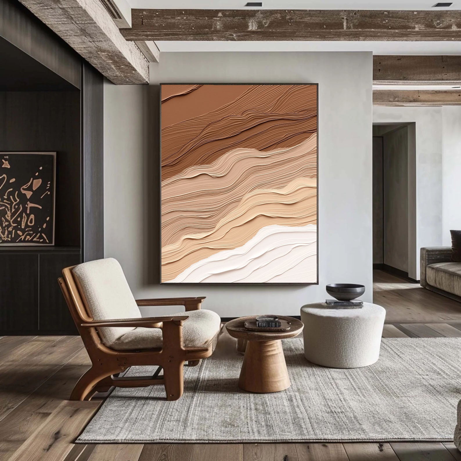 Textured Earthy Waves | Brown Beige