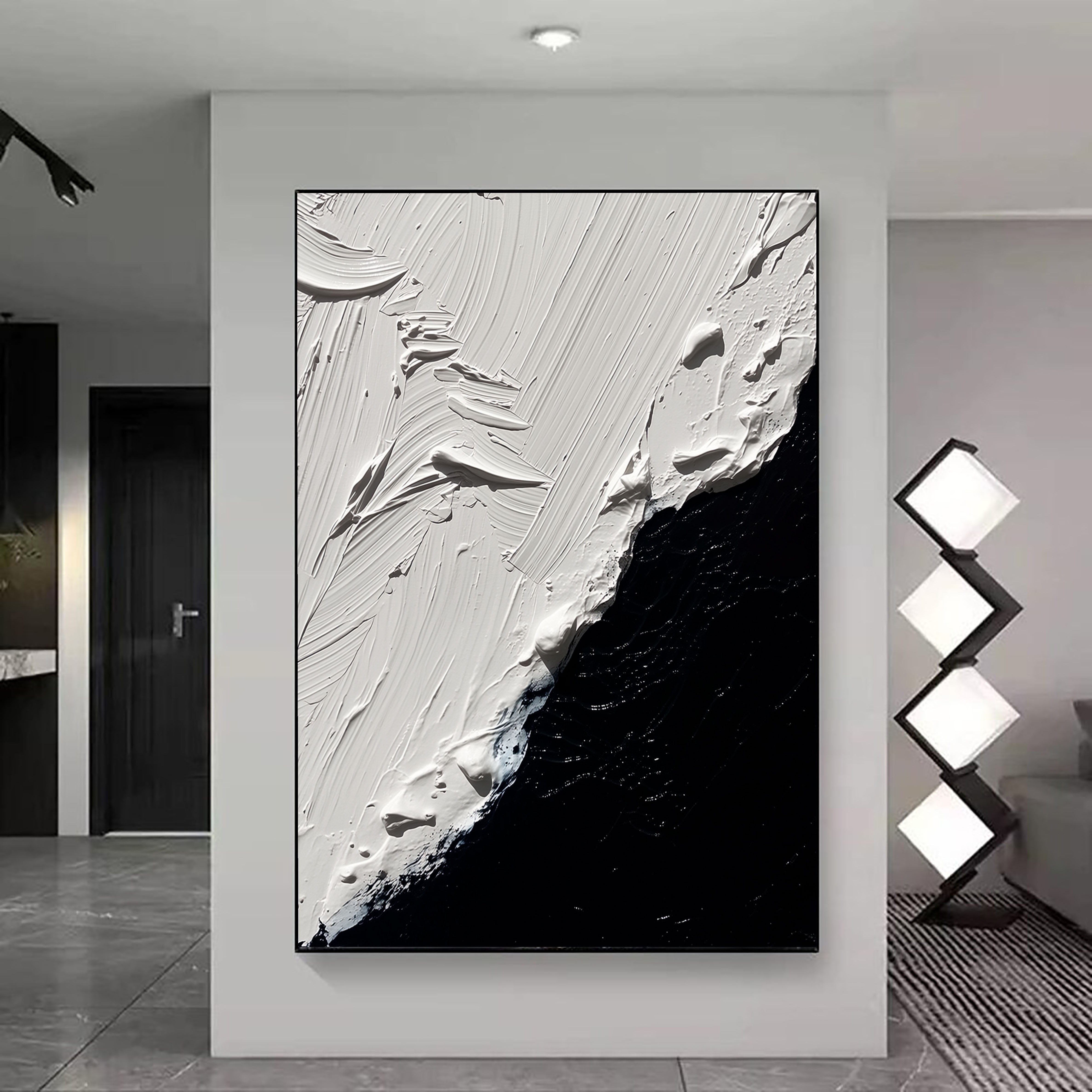 Strukturierter monochromatischer Kontrast | Weiß Schwarz