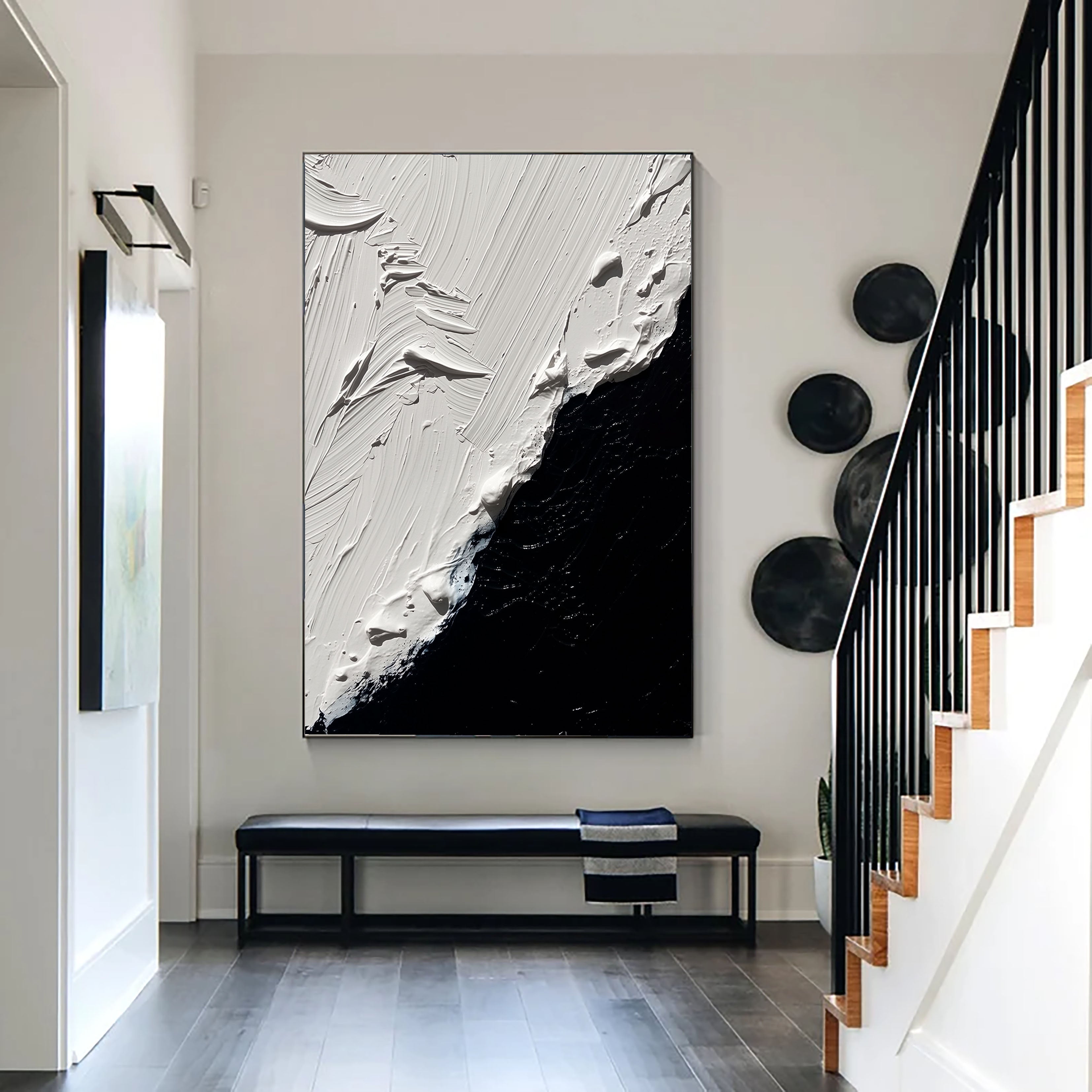 Strukturierter monochromatischer Kontrast | Weiß Schwarz