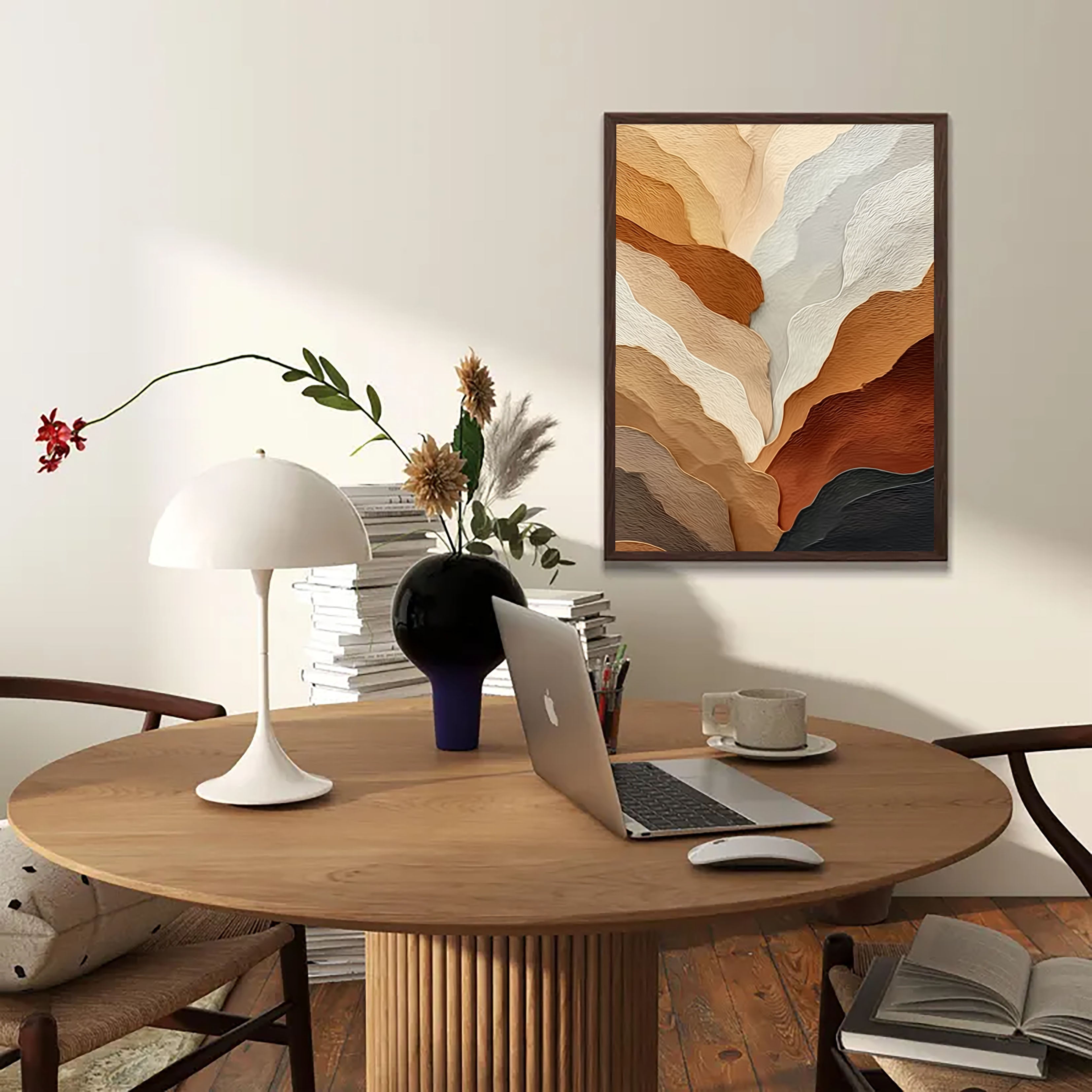 Textured Earth Tone Waves | Abstract Flow