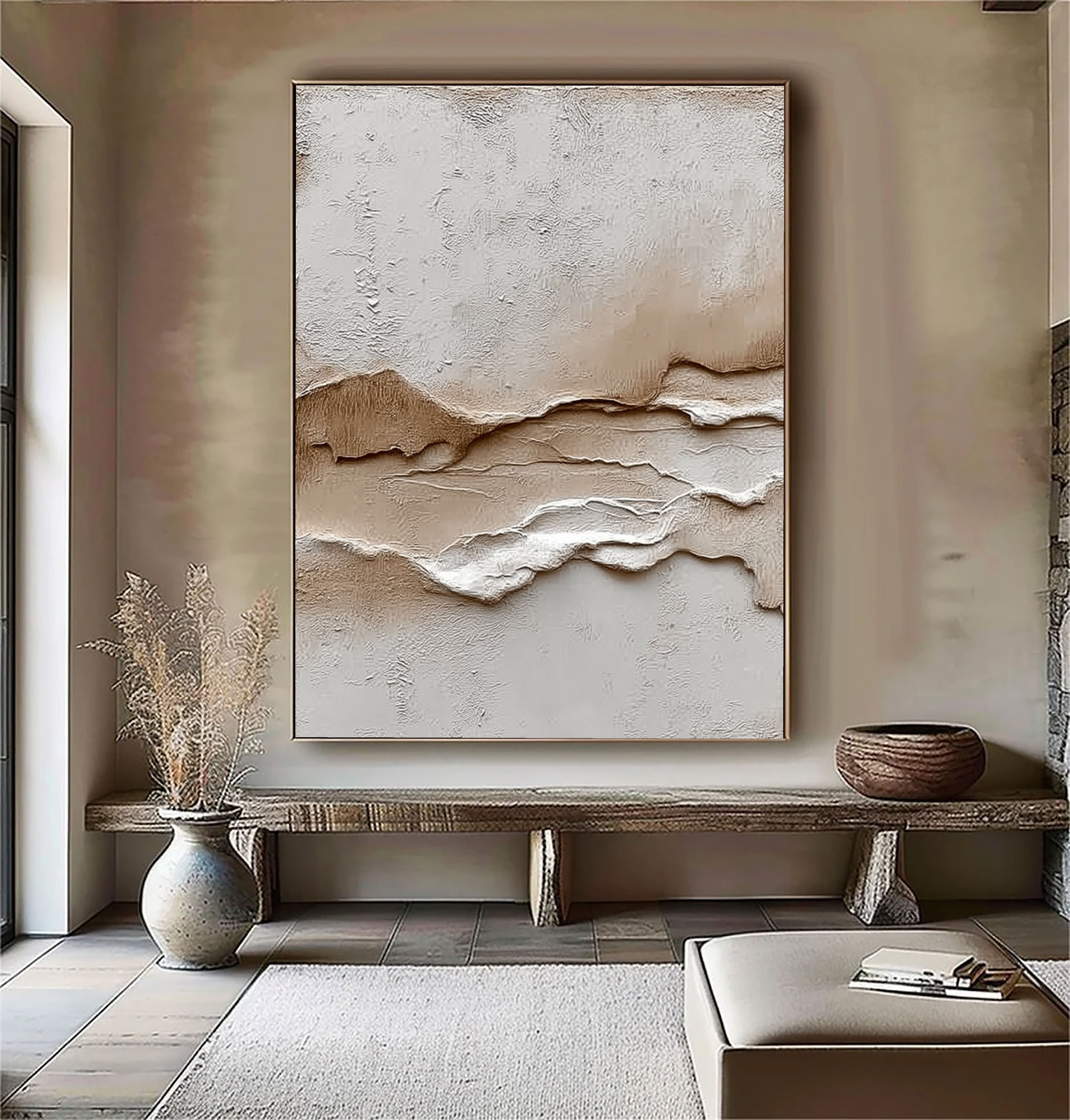 Textured Earth Tone Relief | Abstract Horizon