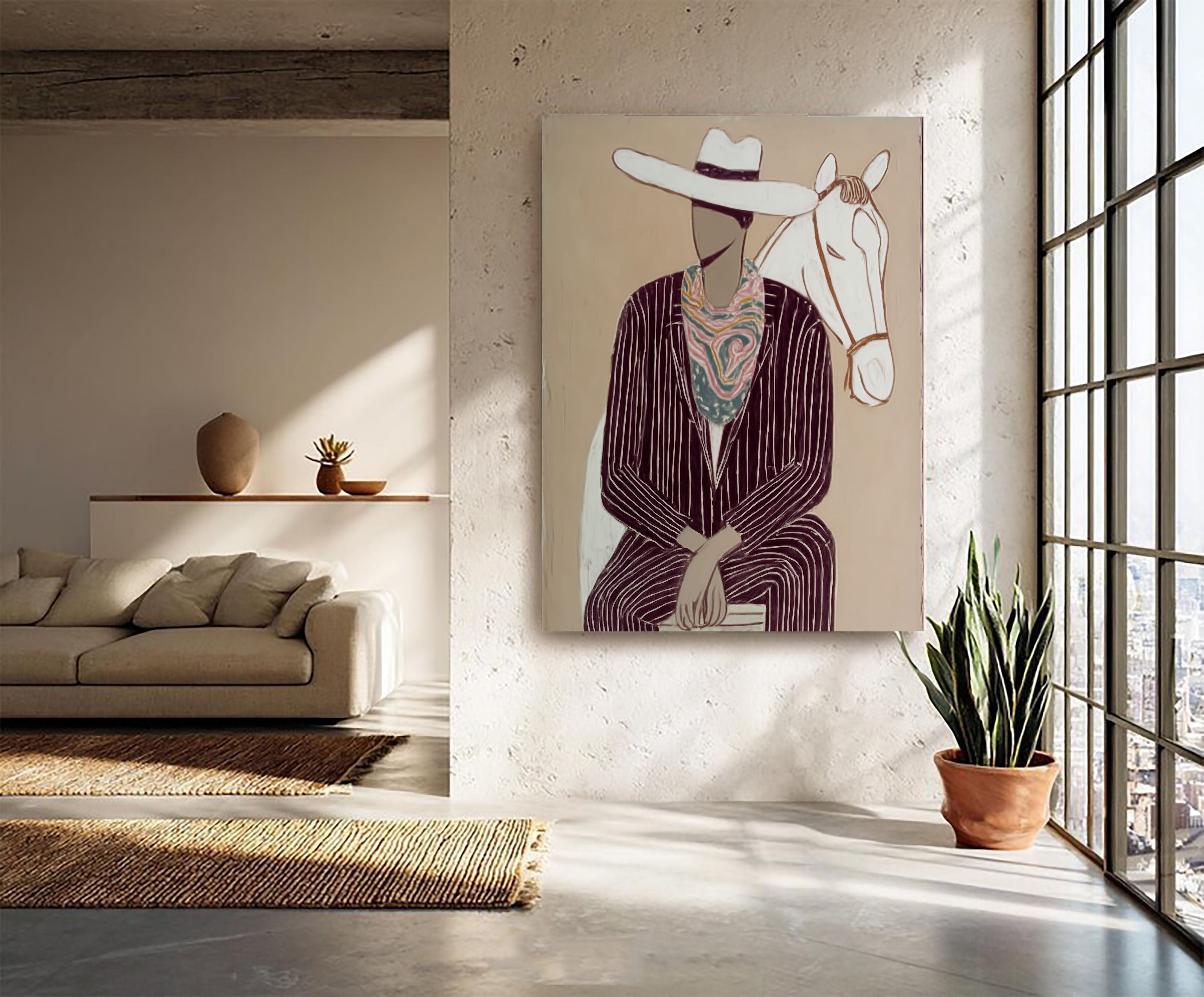 Textured Cowboy Elegance | Striped Charm