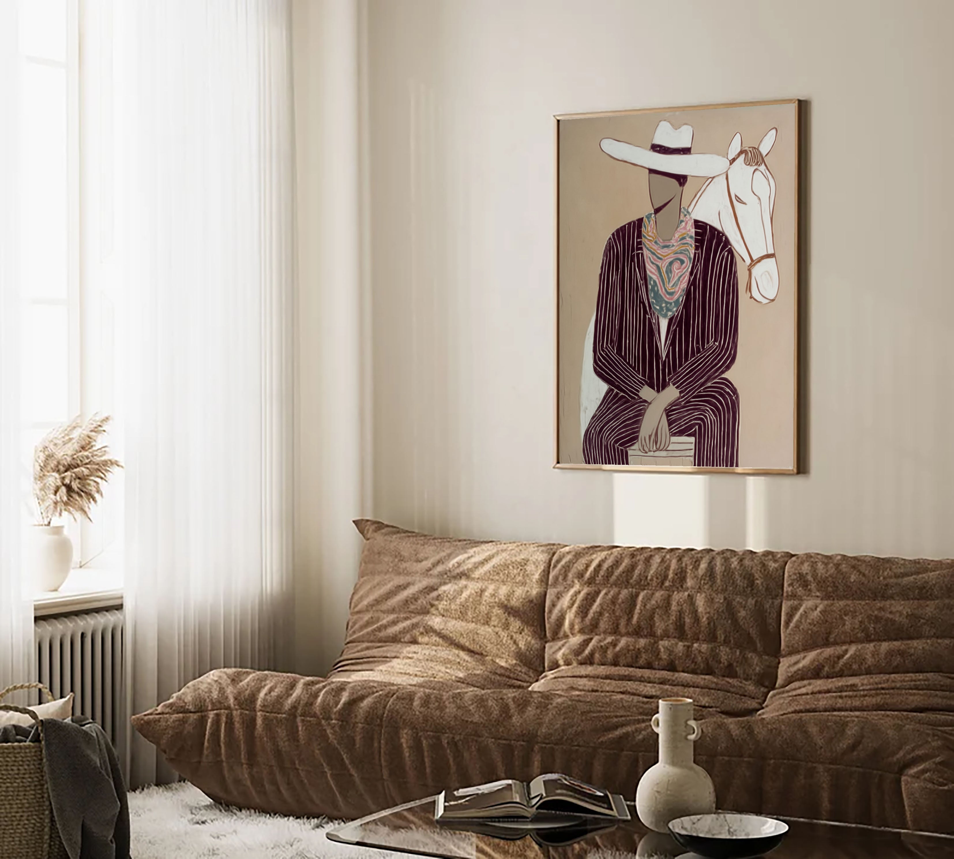 Textured Cowboy Elegance | Striped Charm