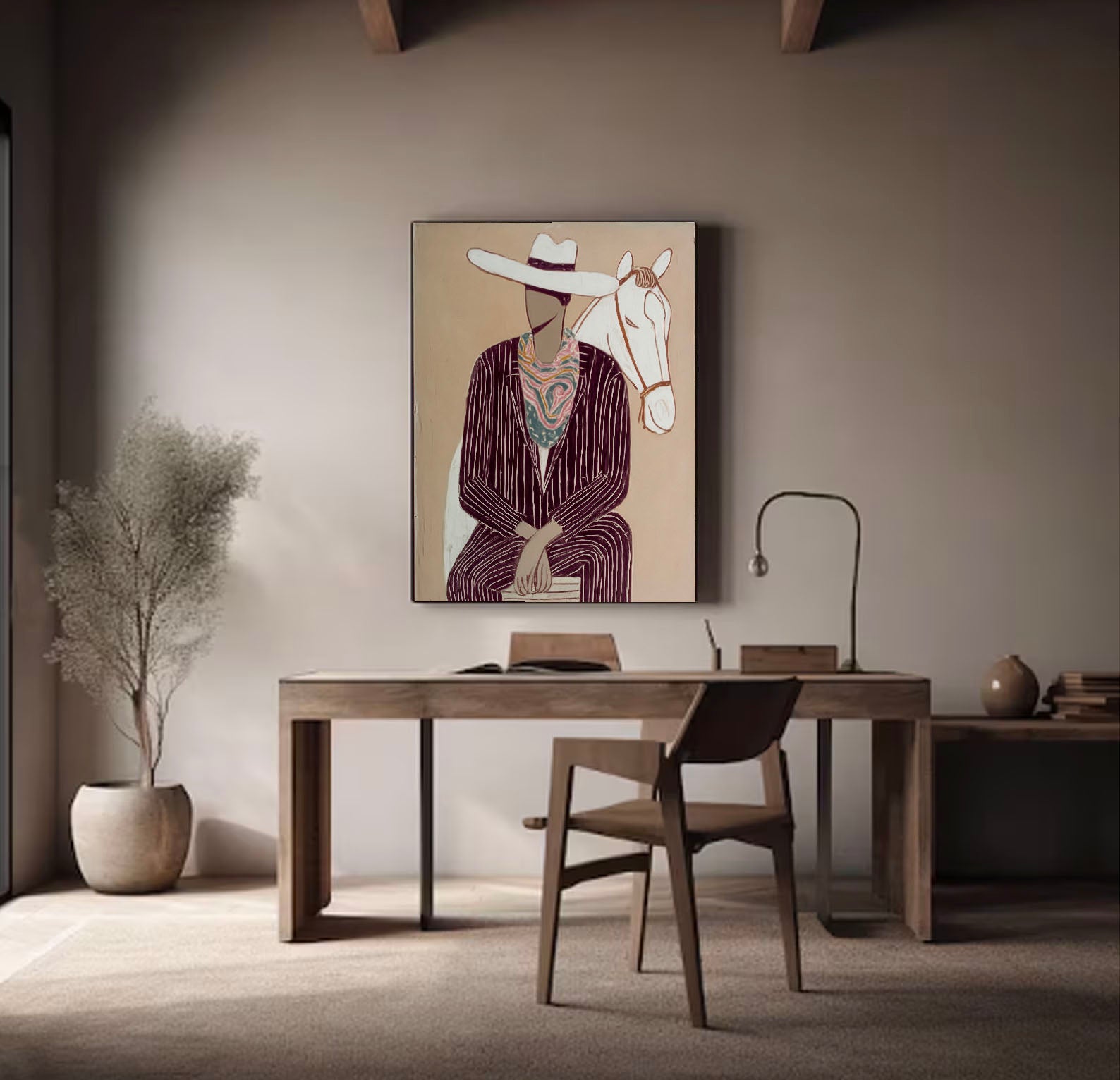 Textured Cowboy Elegance | Striped Charm