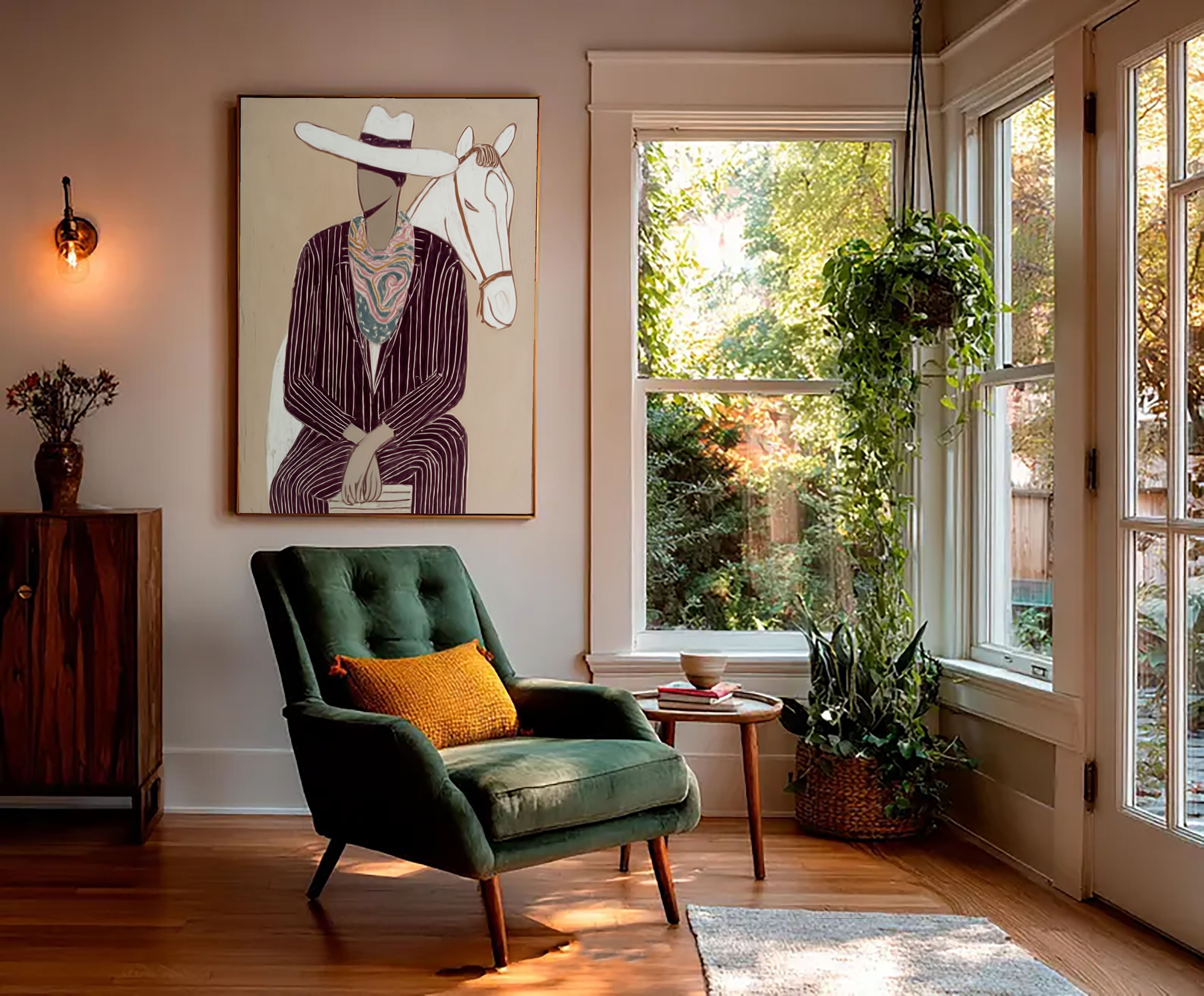 Textured Cowboy Elegance | Striped Charm