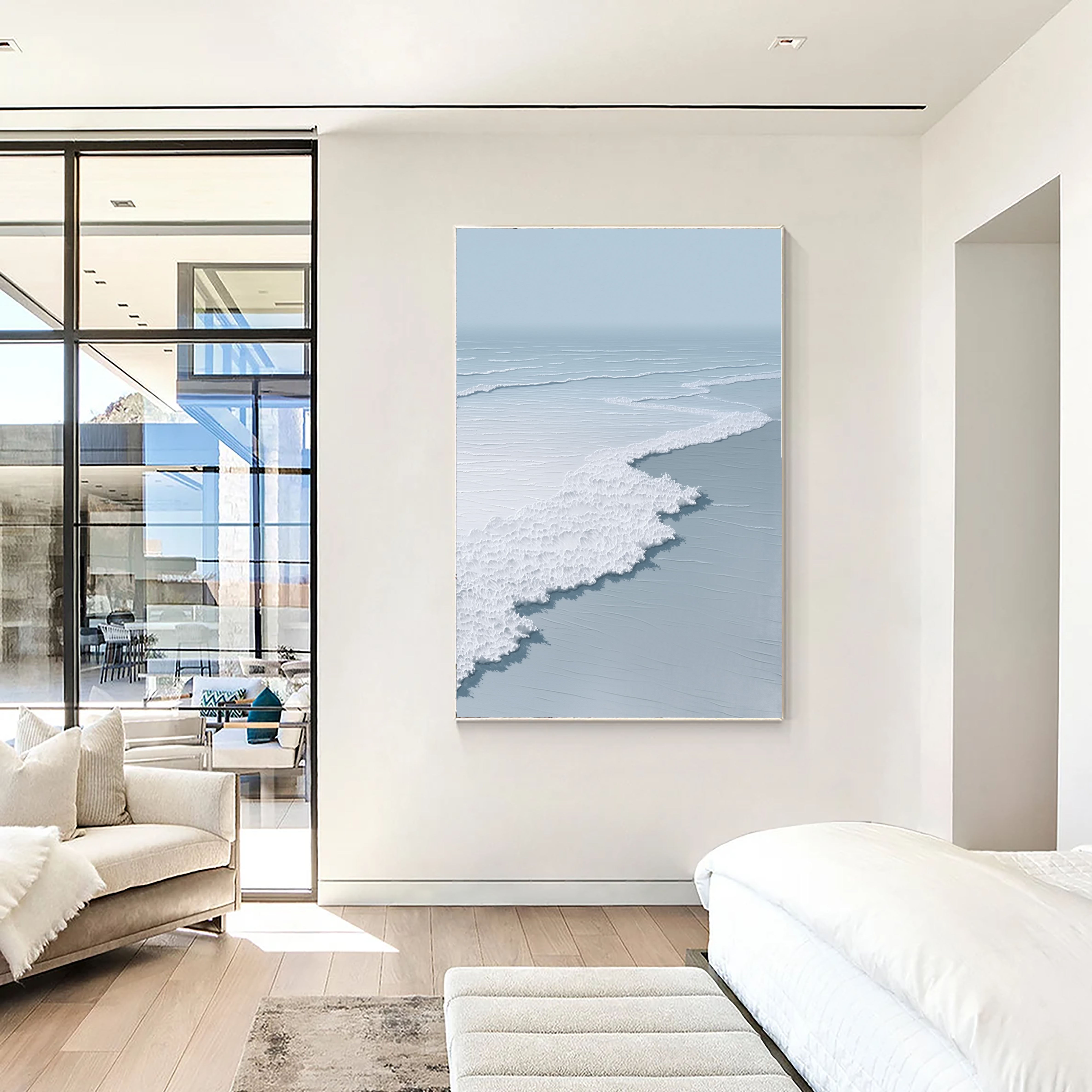 Textured Ocean Waves | Blue White