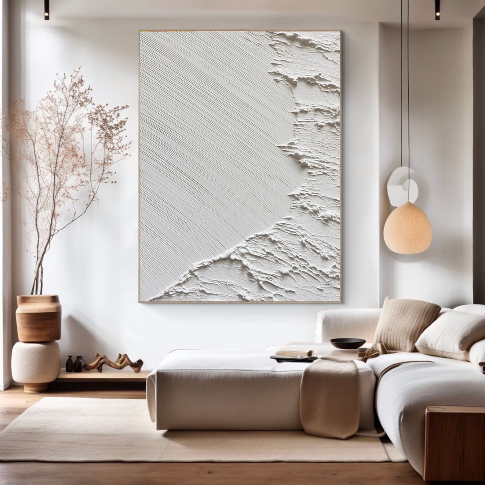 Textured Monochrome Contrast | White Ivory
