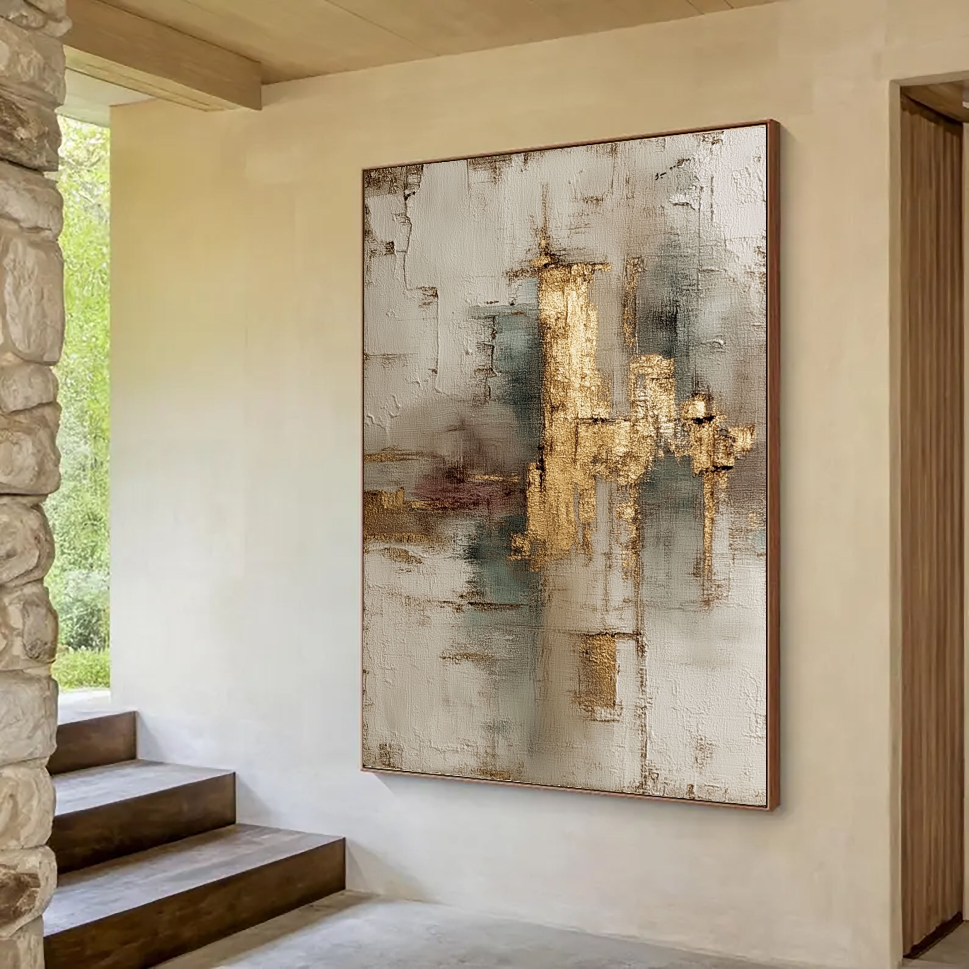 Textured Abstract Gold | Metallic Grey