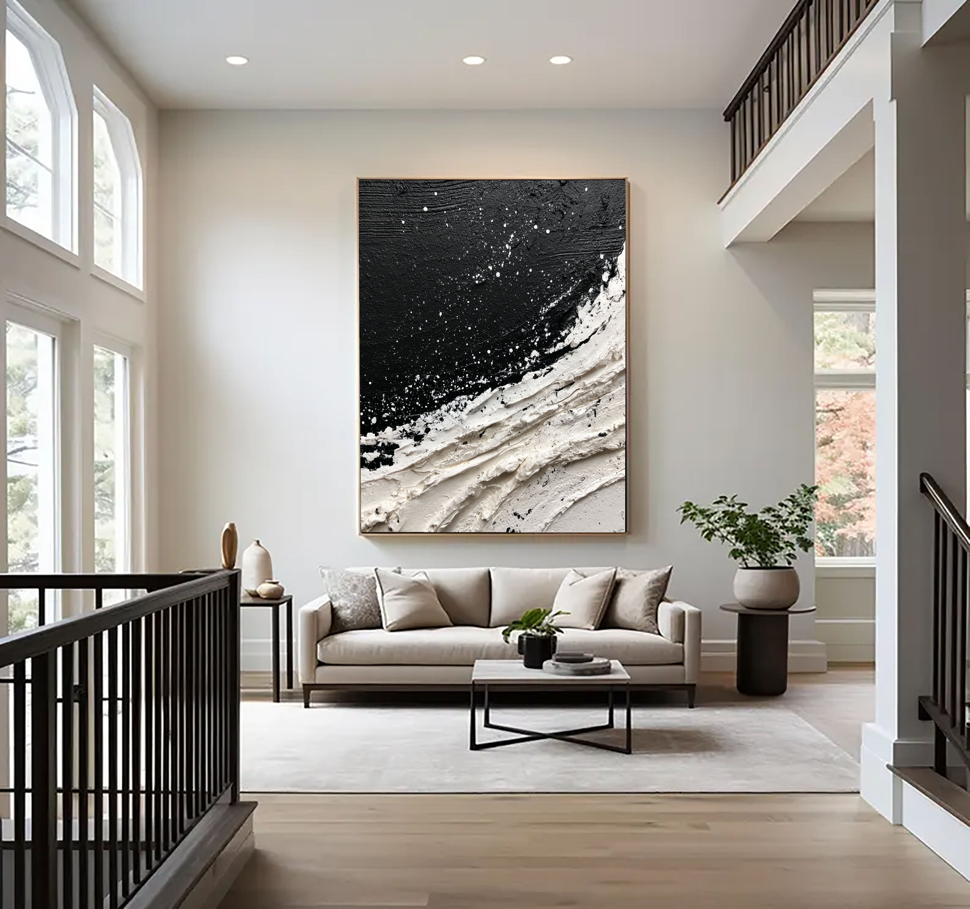 Textured Monochrome Surge | Ivory Swirl