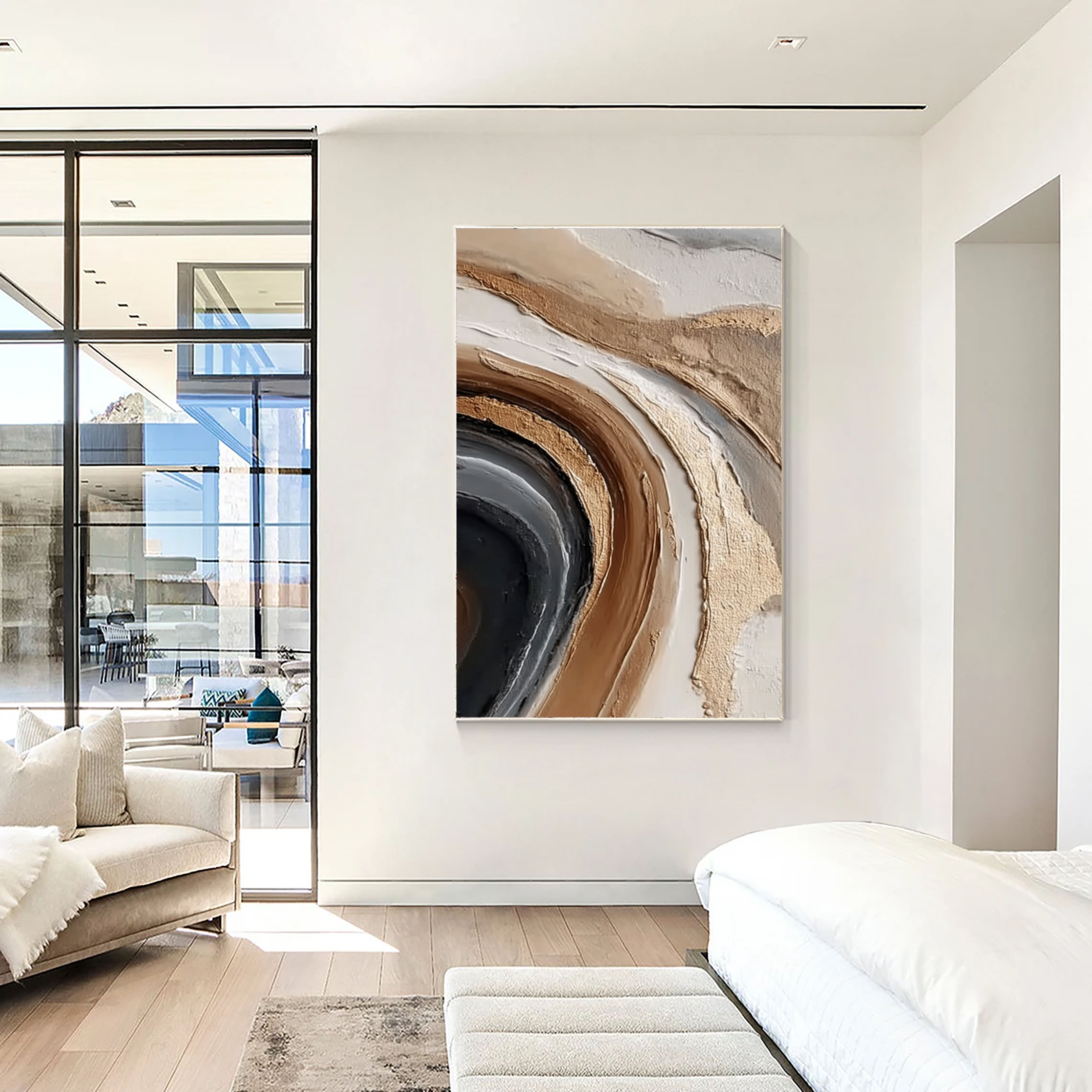 Textured Earth Tone Swirl | Gold Accent