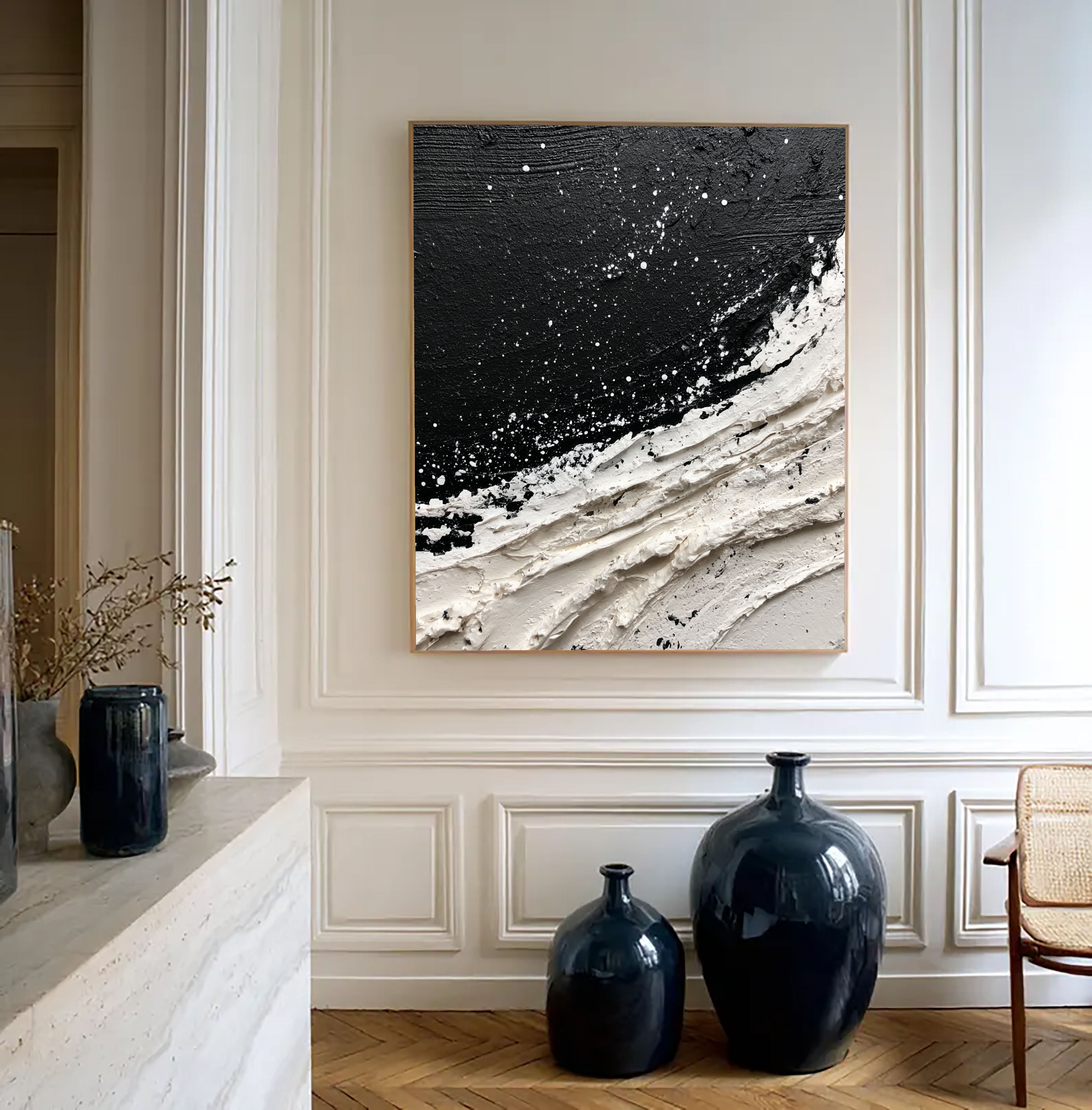 Textured Monochrome Surge | Ivory Swirl