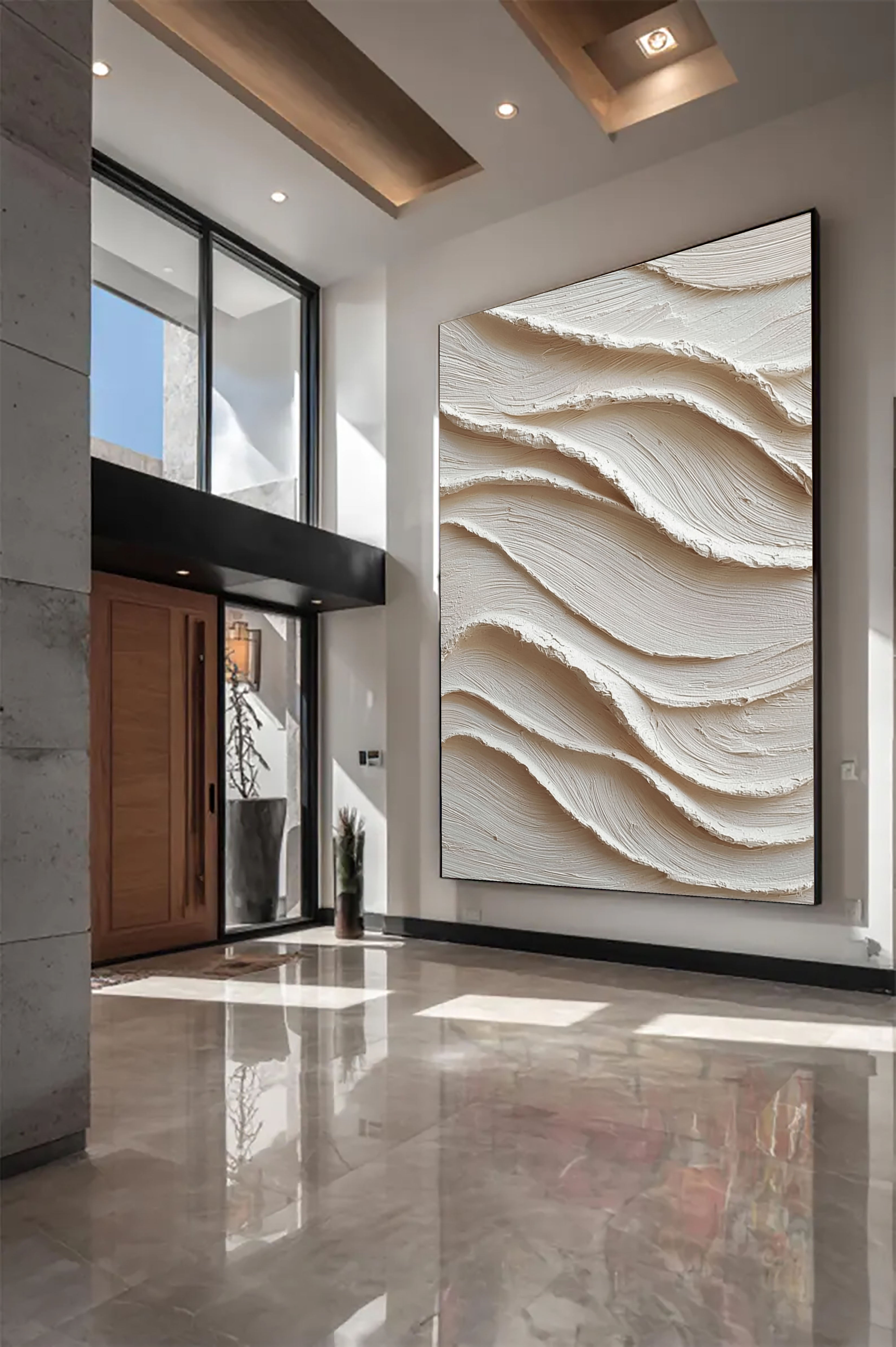 Textured Neutral Undulations | Creamy Swirl