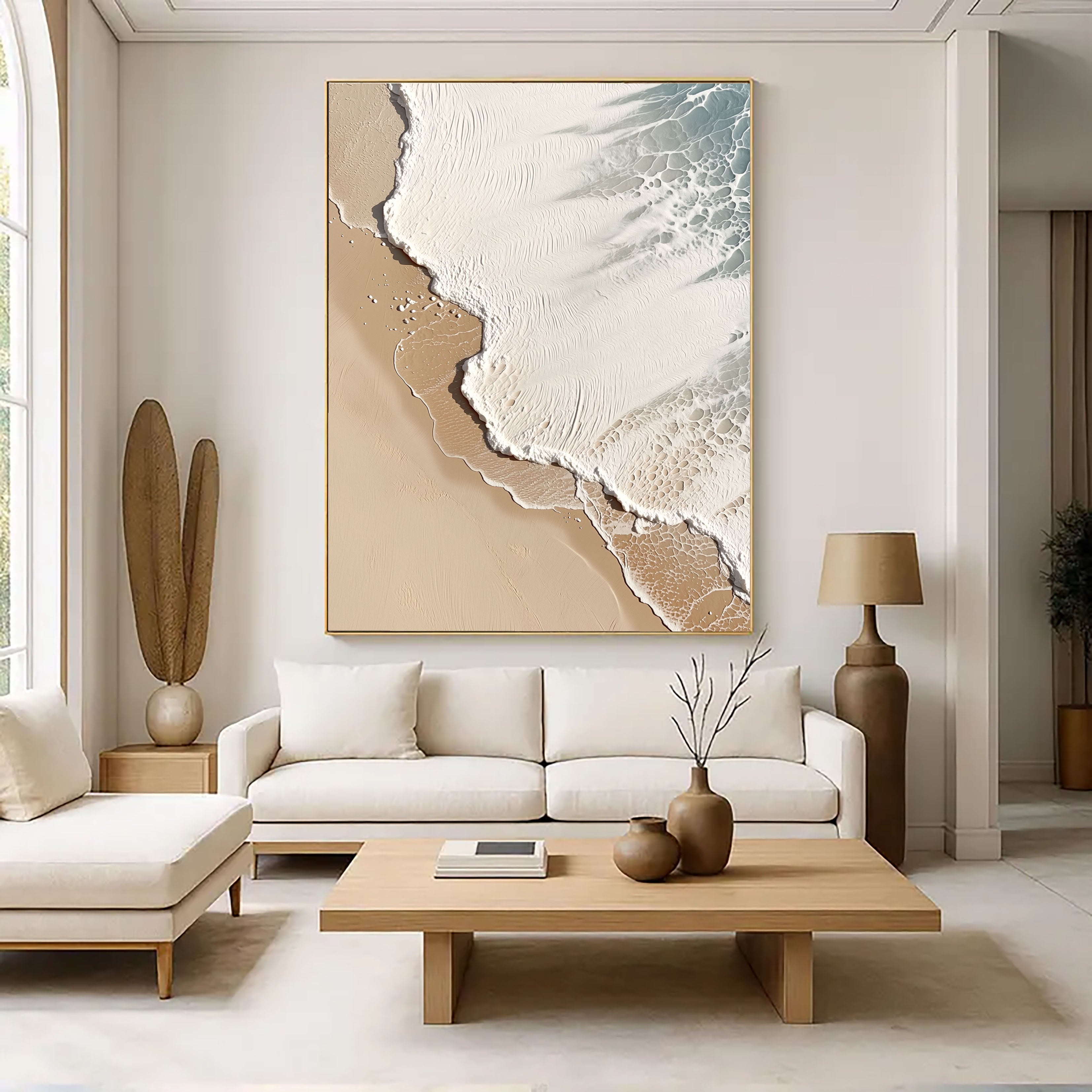 Textured Coastal Waves | Sand White