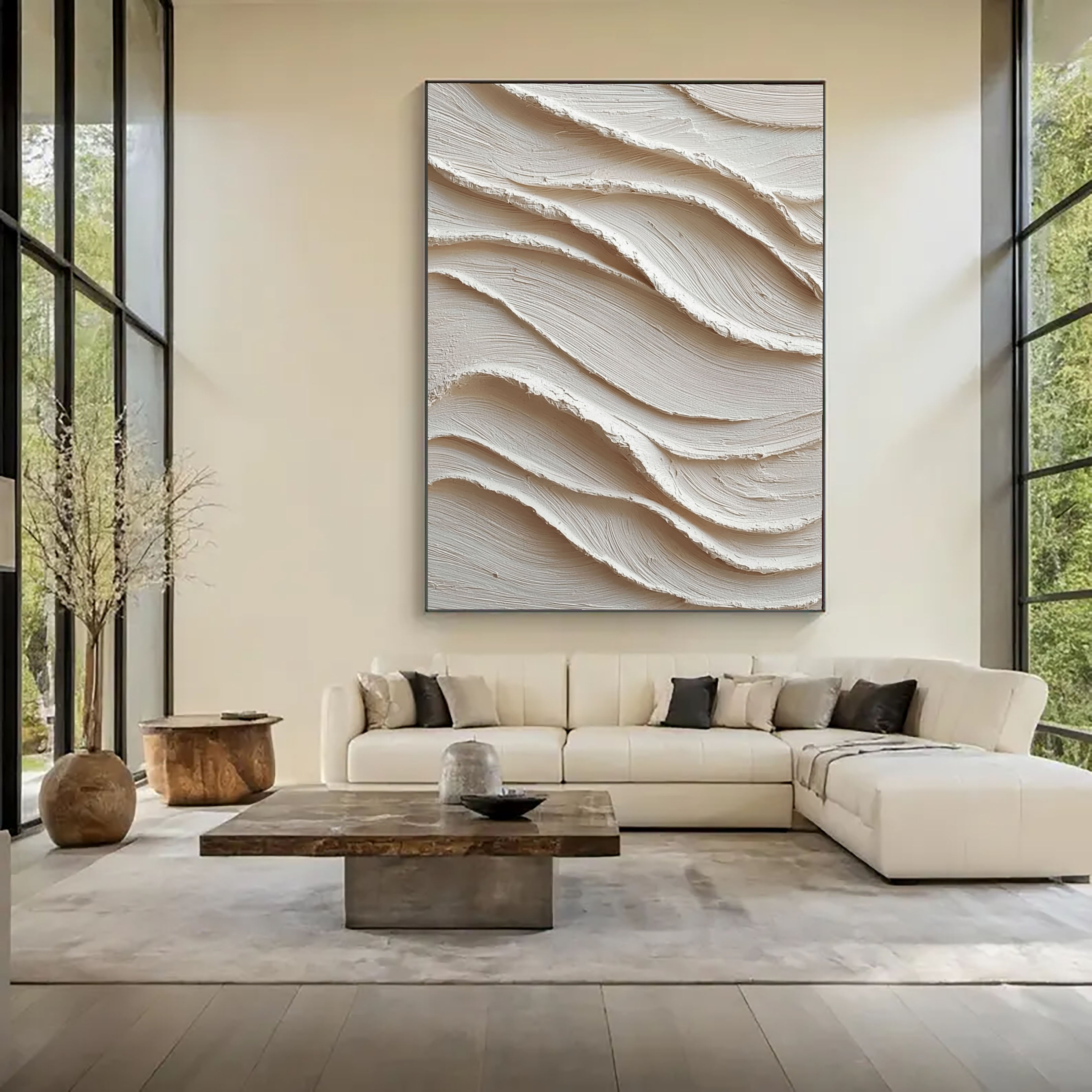 Textured Neutral Undulations | Creamy Swirl