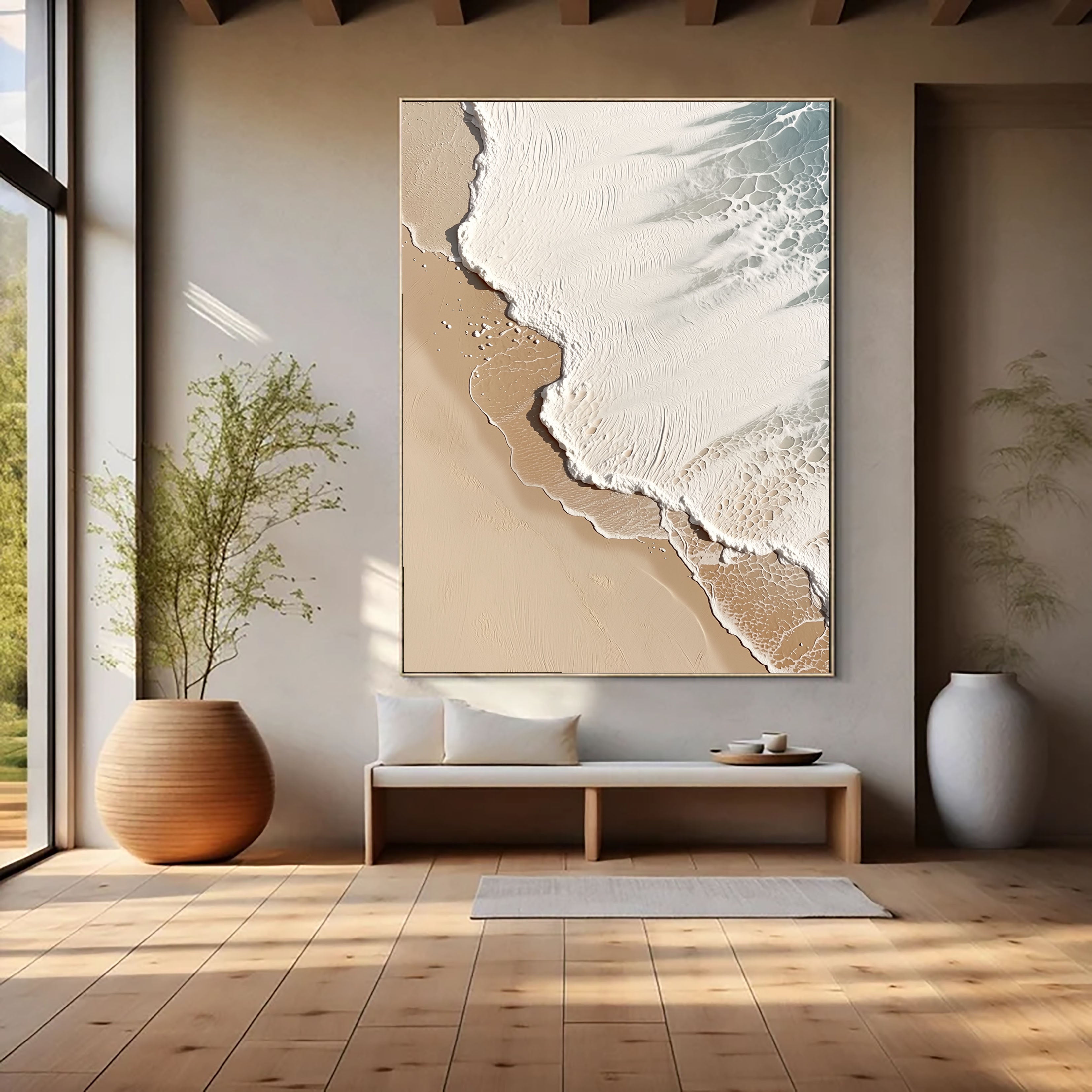 Textured Coastal Waves | Sand White