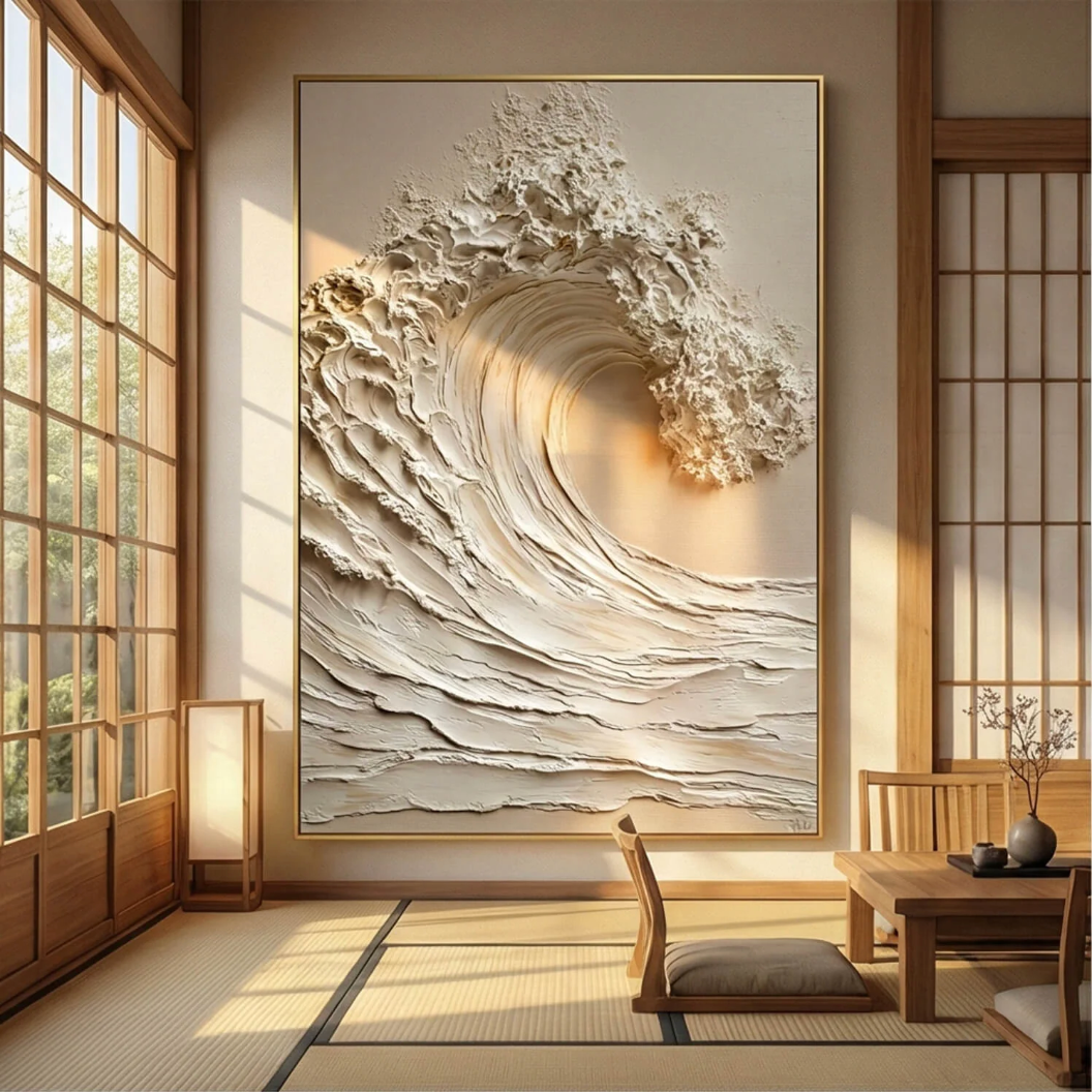 Textured & Impasto Art|Ocean Wave Reverie