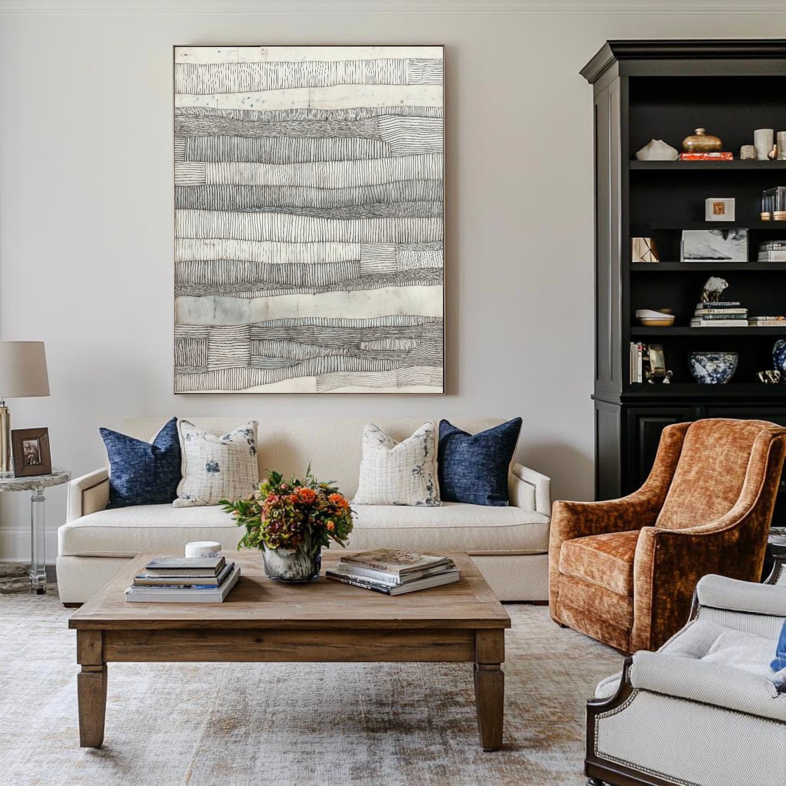 Textured Linear Serenity | Monochrome Tones