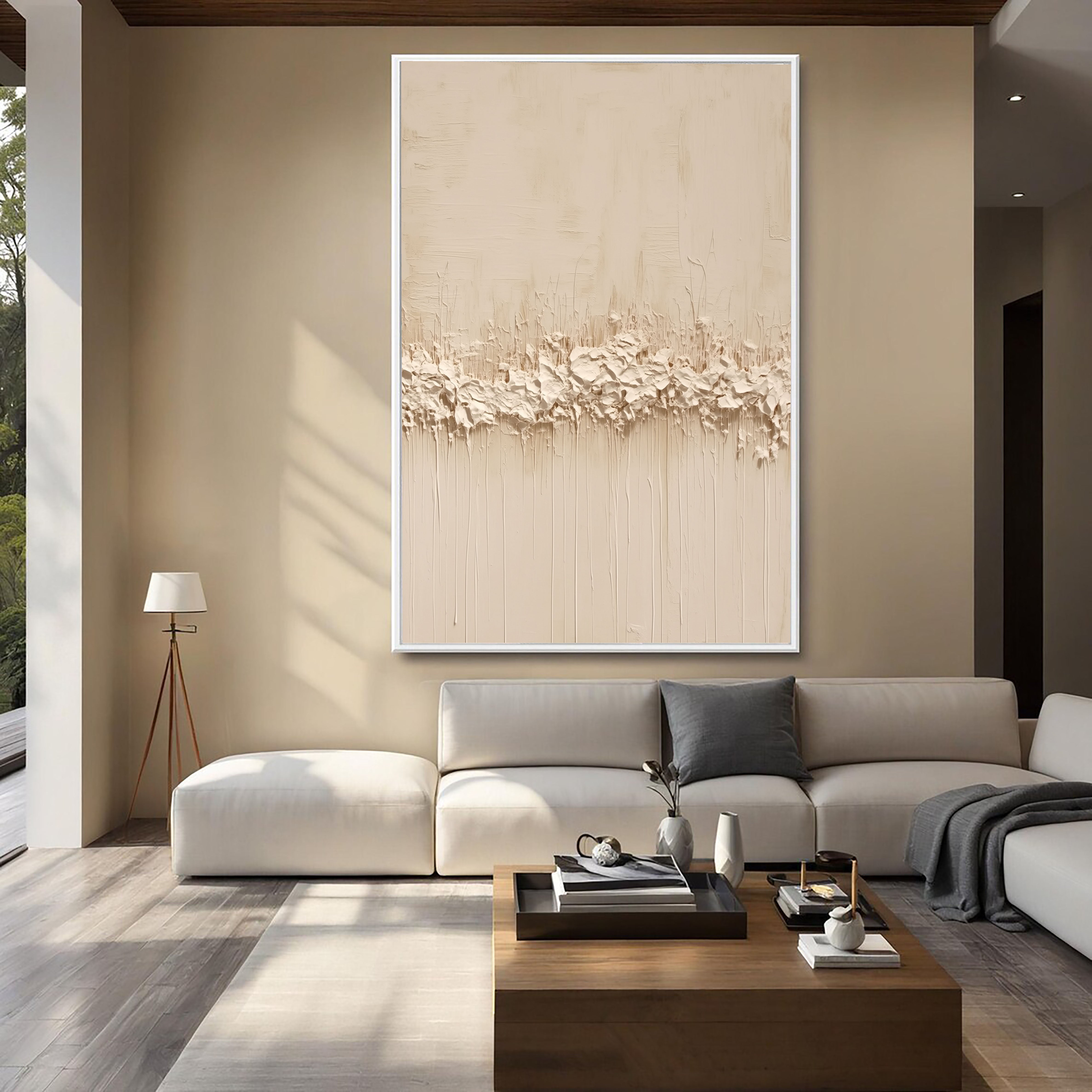 Texturierte, minimalistische Gräser | Beige Weiß