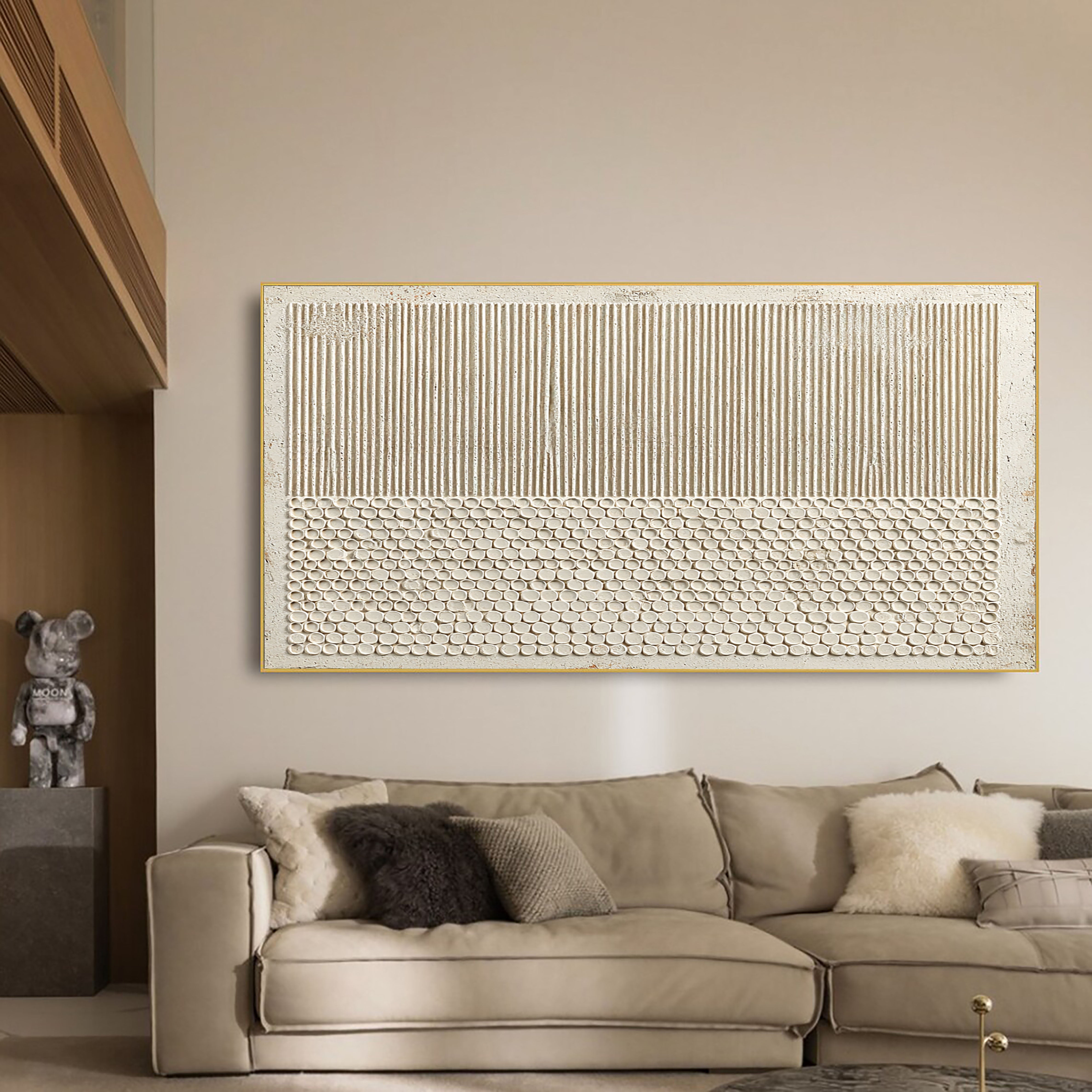 Textured Striated Squamose | Beige Tapestry