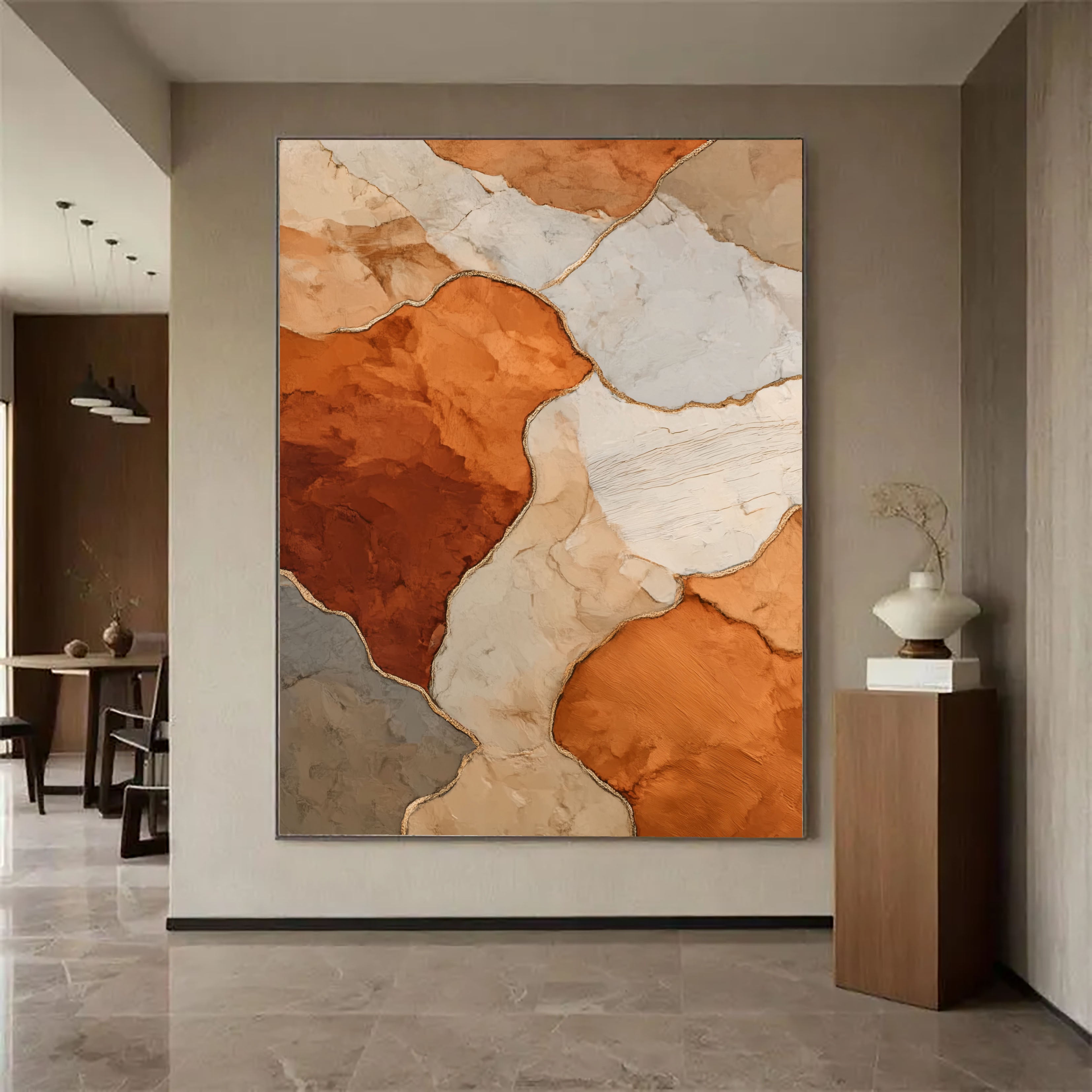 Textured Earthy Opulence | Terracotta Marbling