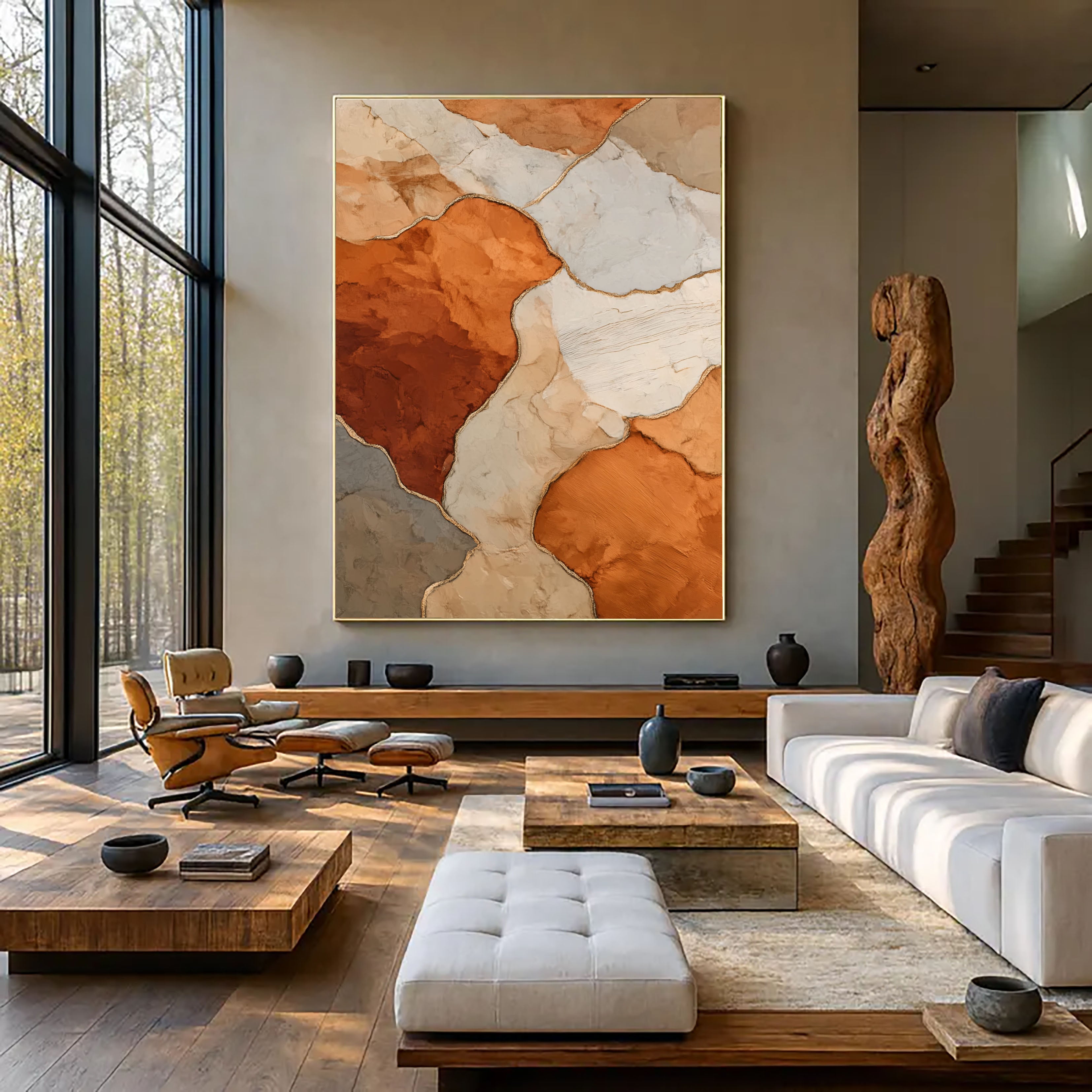 Textured Earthy Opulence | Terracotta Marbling