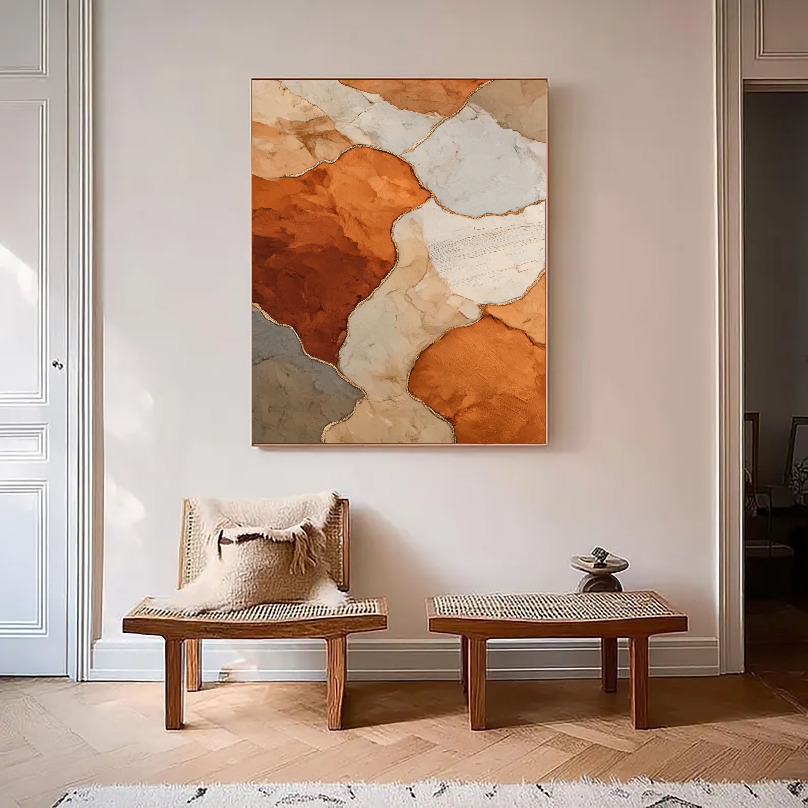 Textured Earthy Opulence | Terracotta Marbling