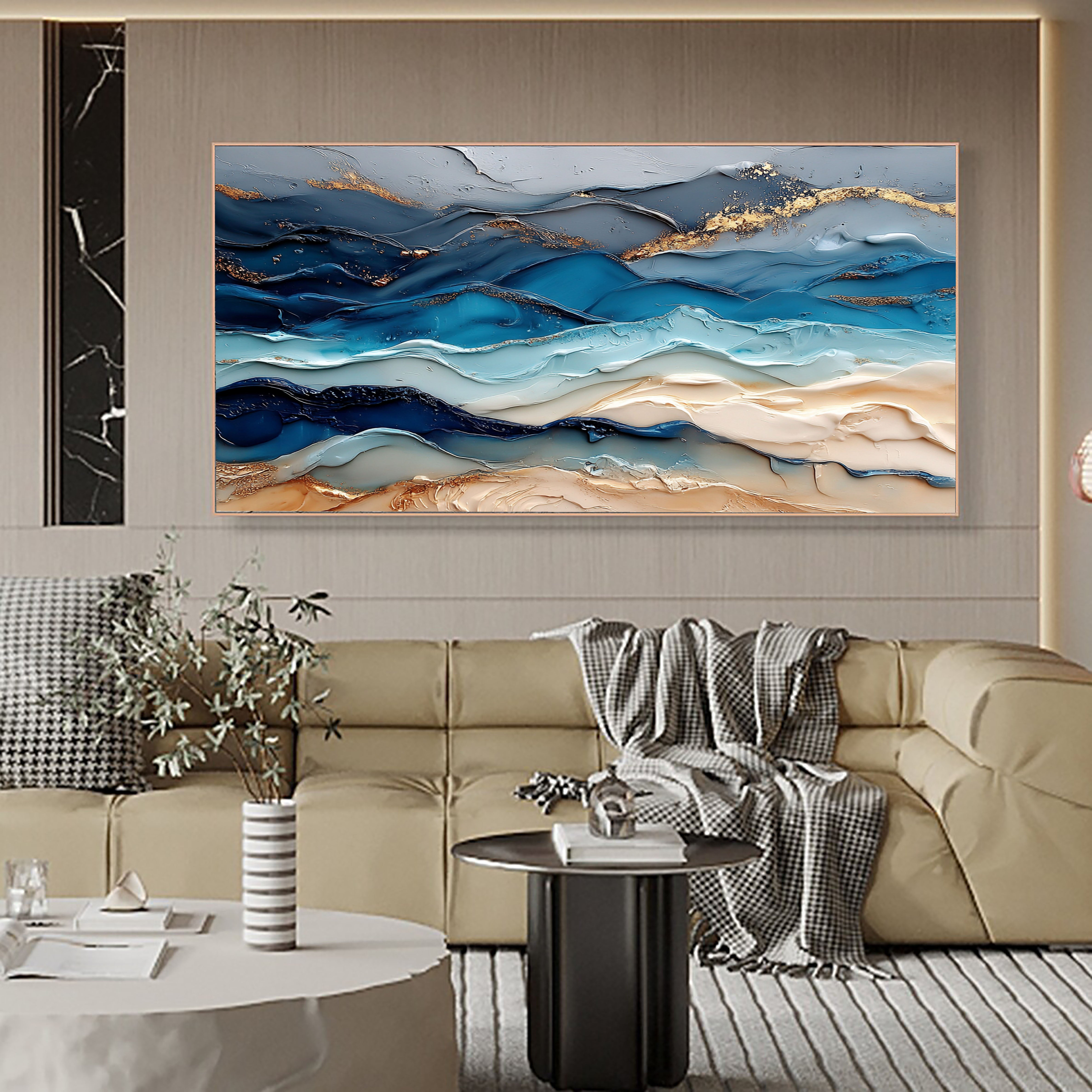 Textured Oceanic Opulence | Blue Gold