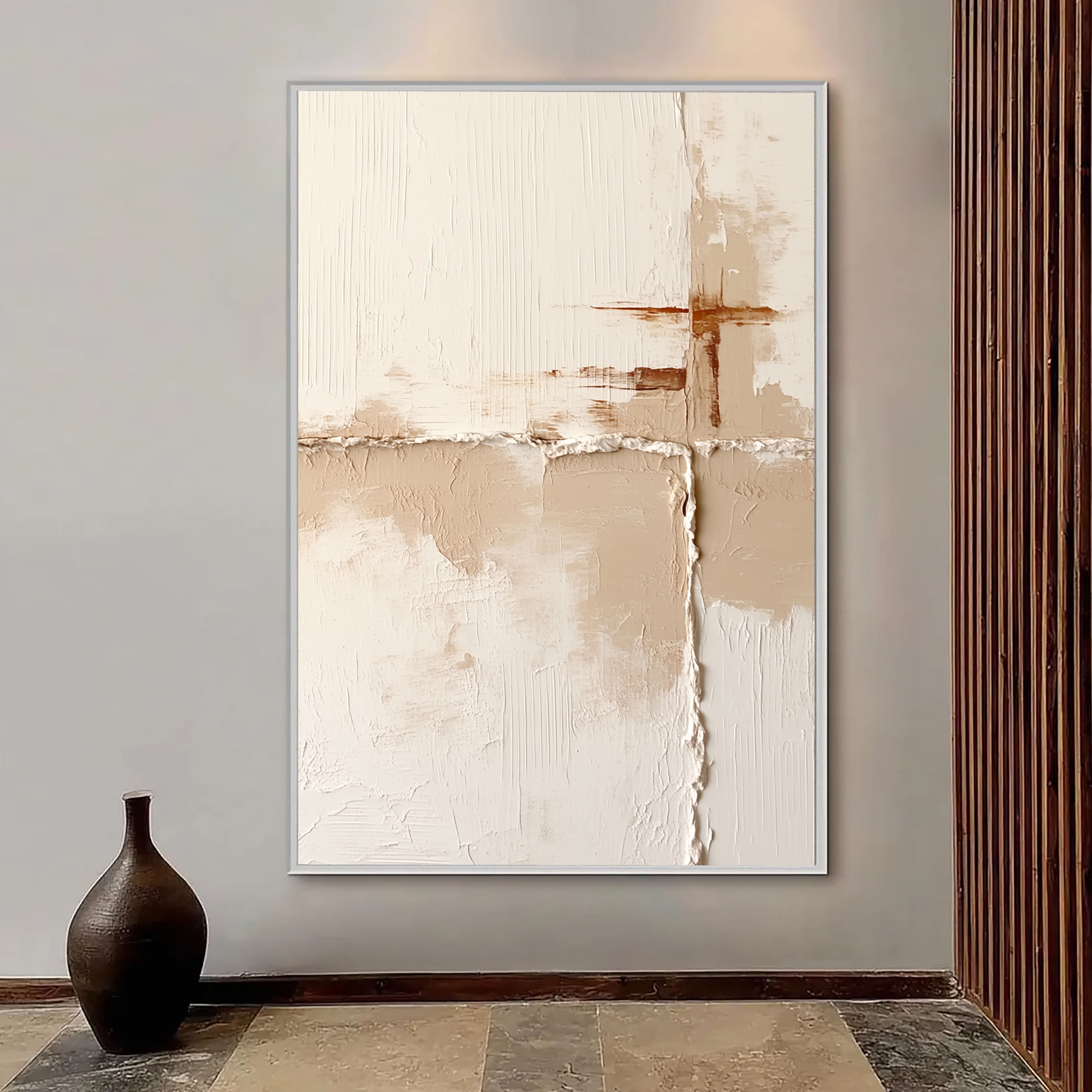 Textured Minimalist Blocks | Beige White