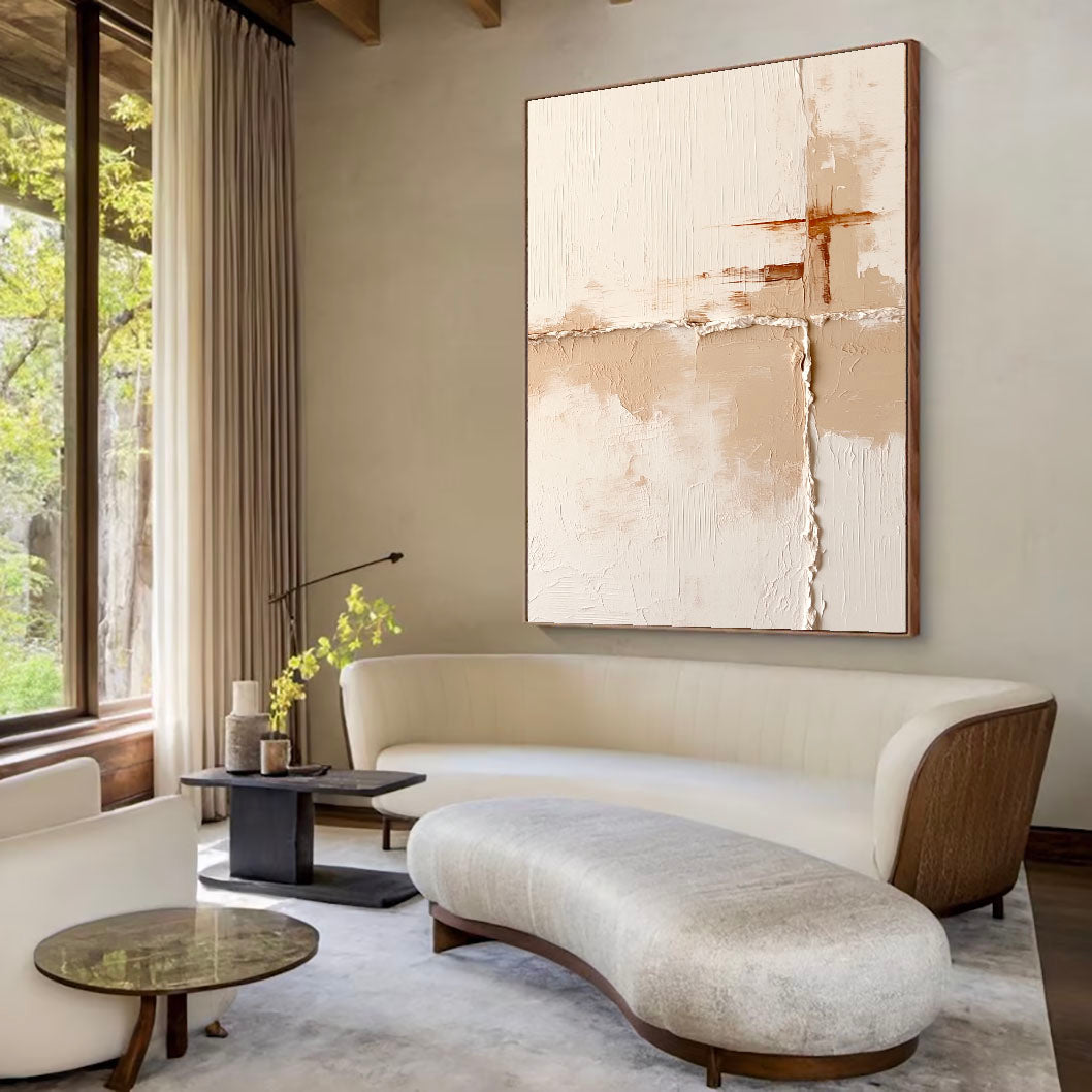 Textured Minimalist Blocks | Beige White