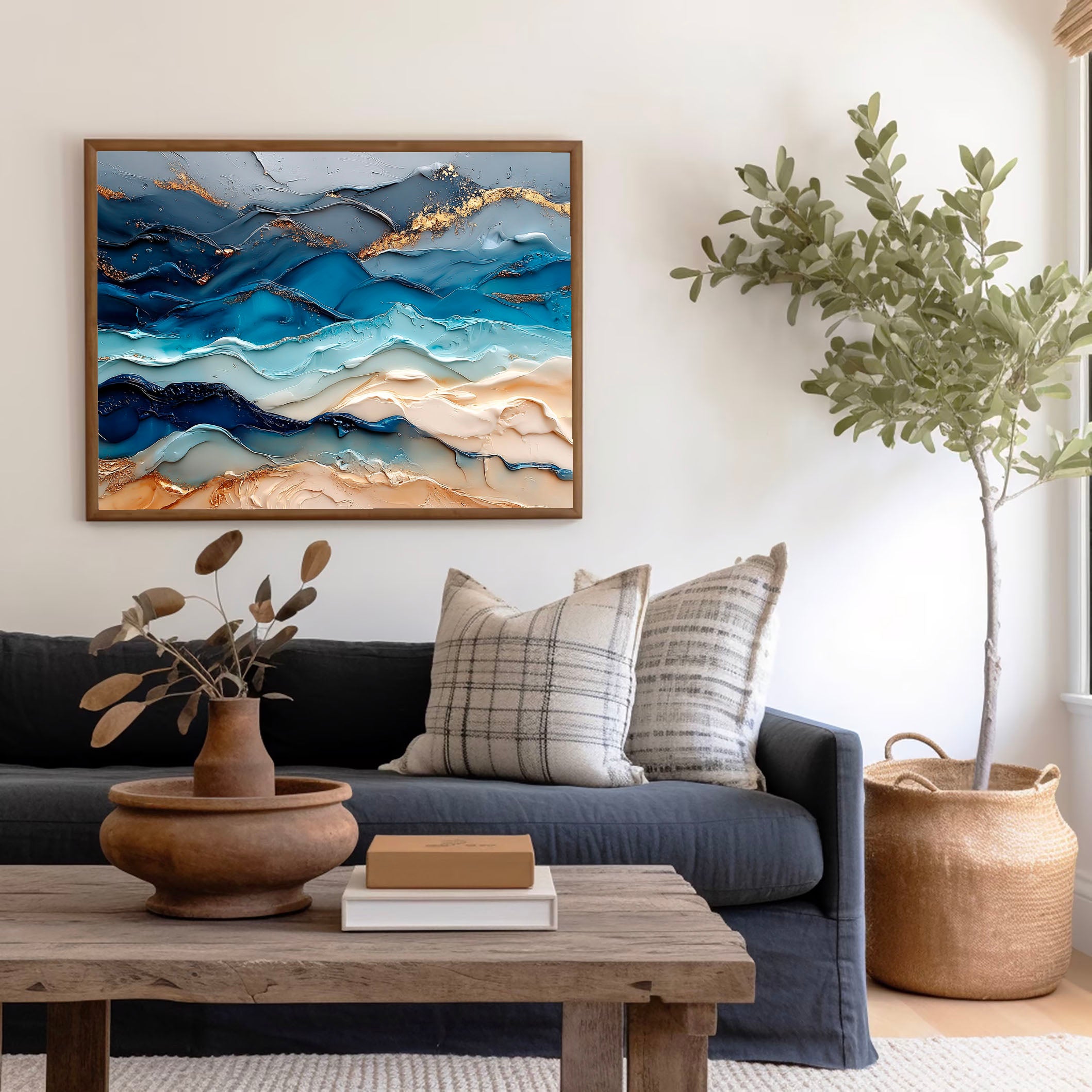 Textured Oceanic Opulence | Blue Gold