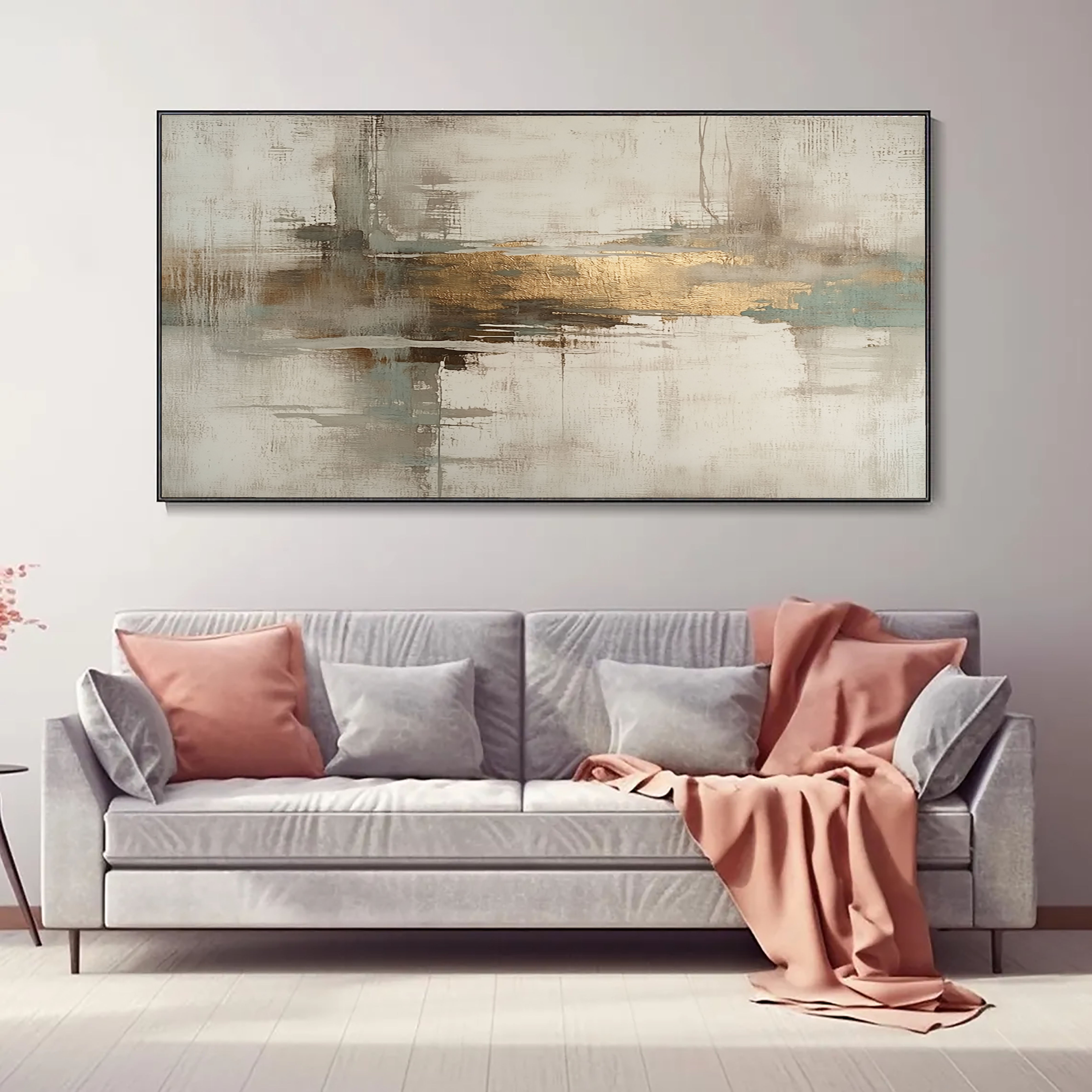 Textured Abstract Reflections | Gold Teal