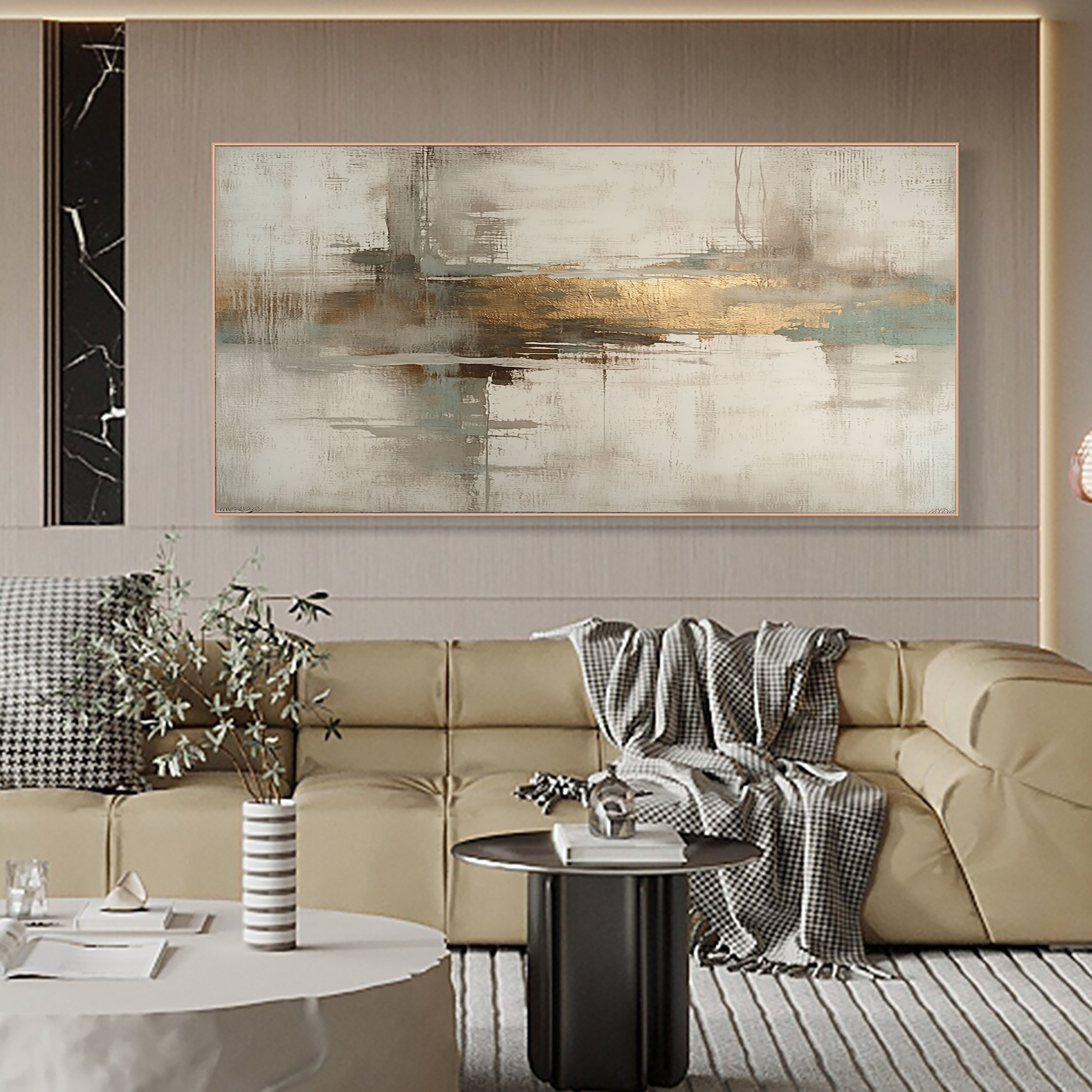 Textured Abstract Reflections | Gold Teal