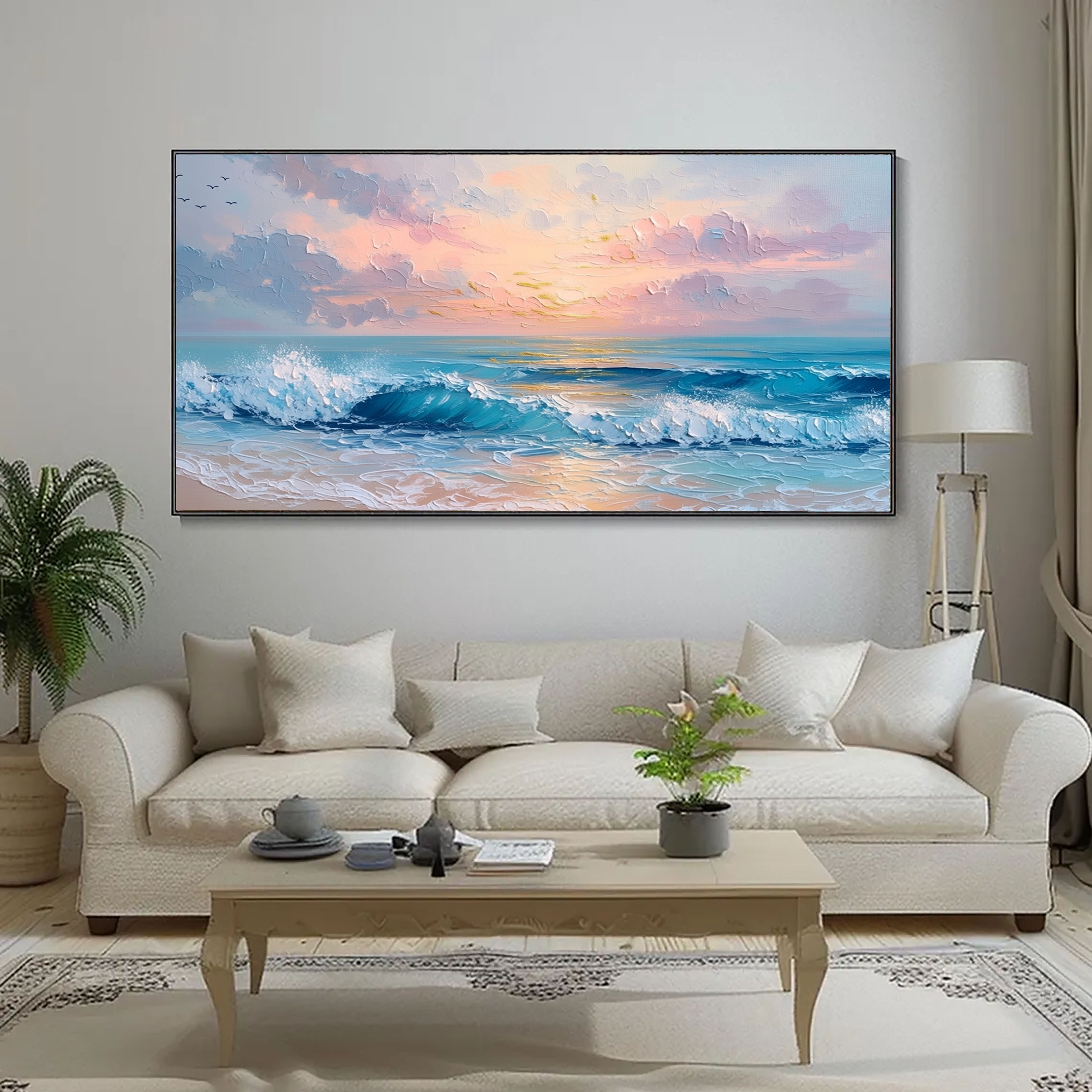 Textured Coastal Sunrise | Blue Gold