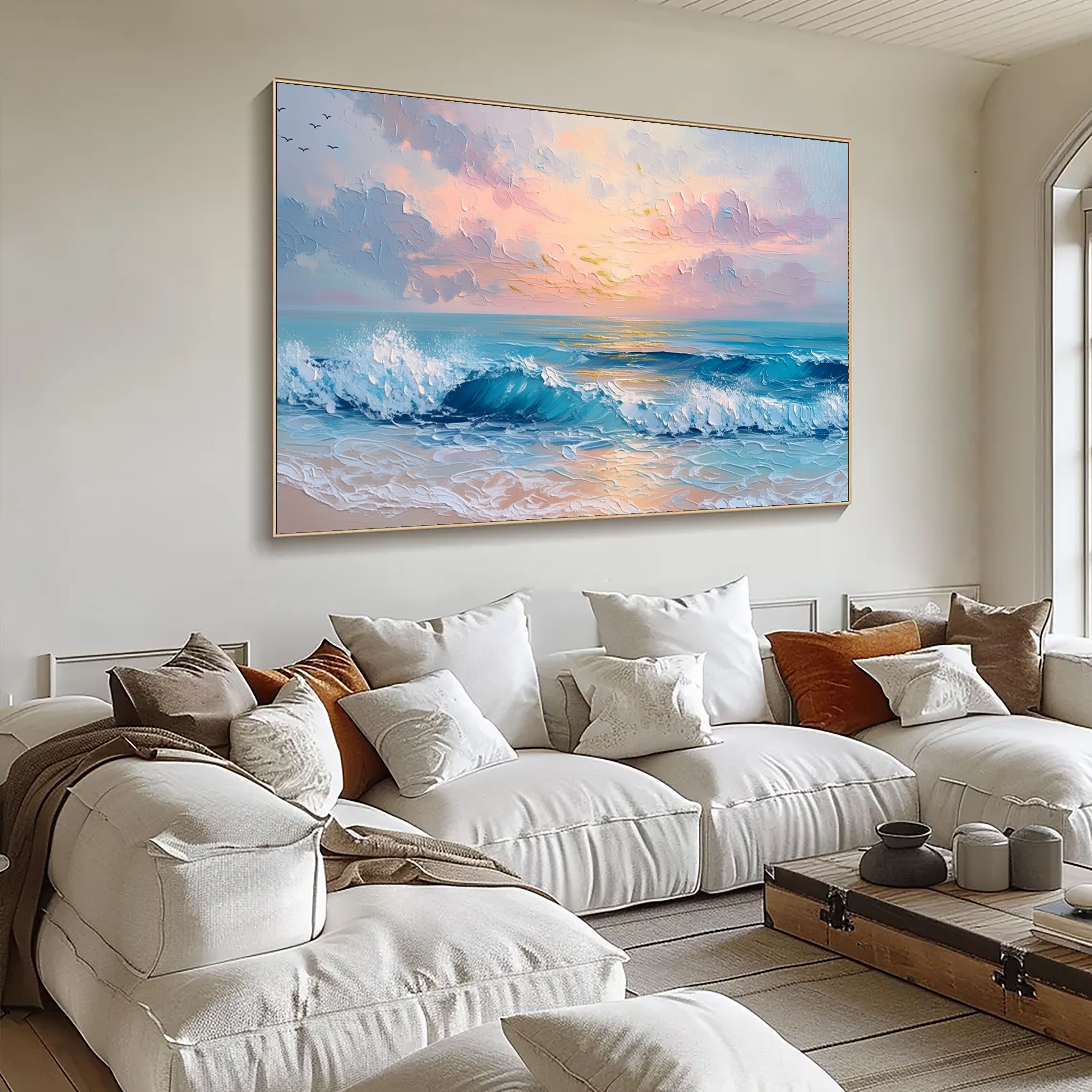 Textured Coastal Sunrise | Blue Gold