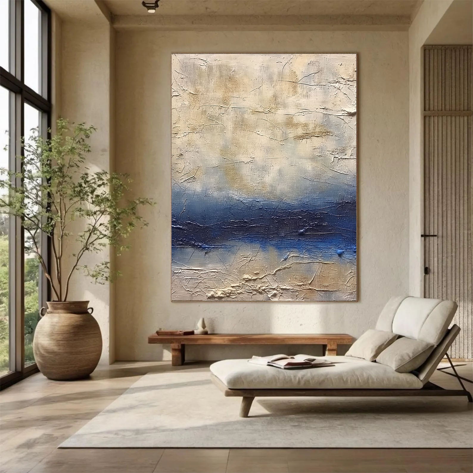 Textured Coastal Horizon | Blue Beige
