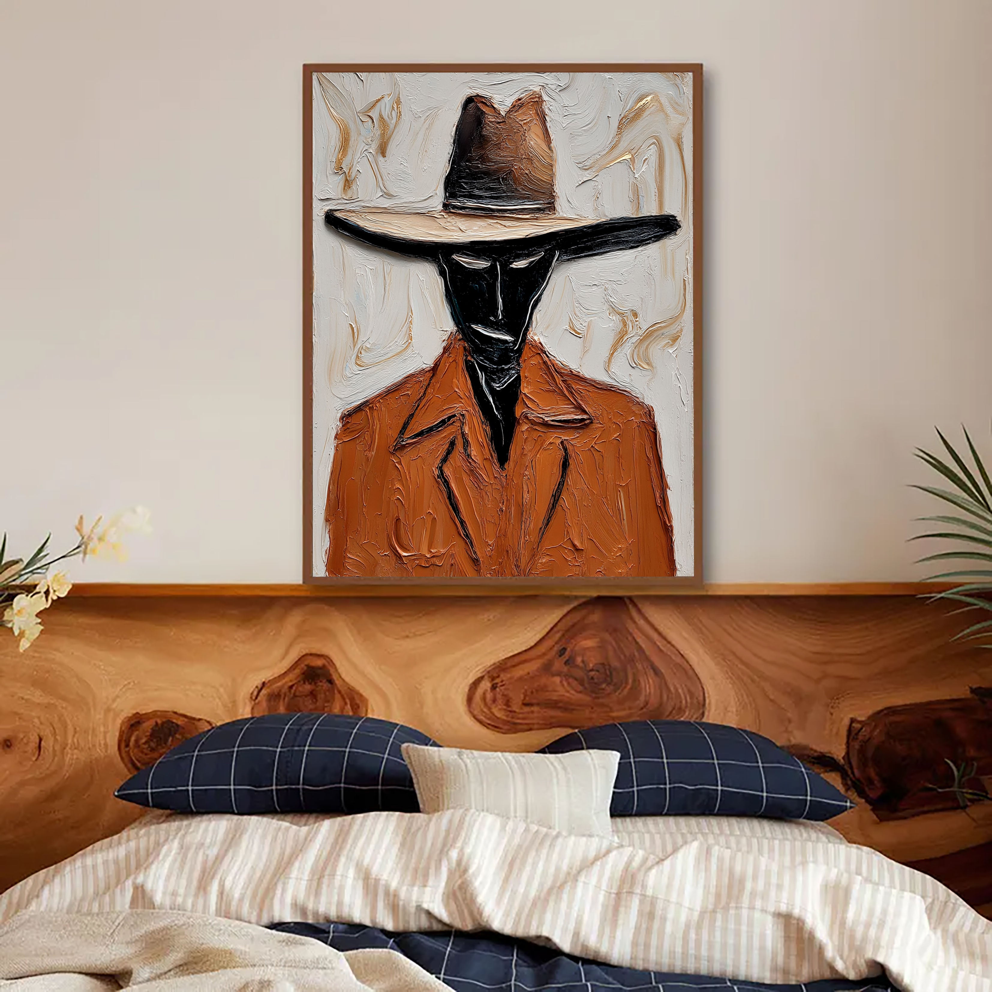 Textured Enigmatic Silhouette | Hatted Stranger