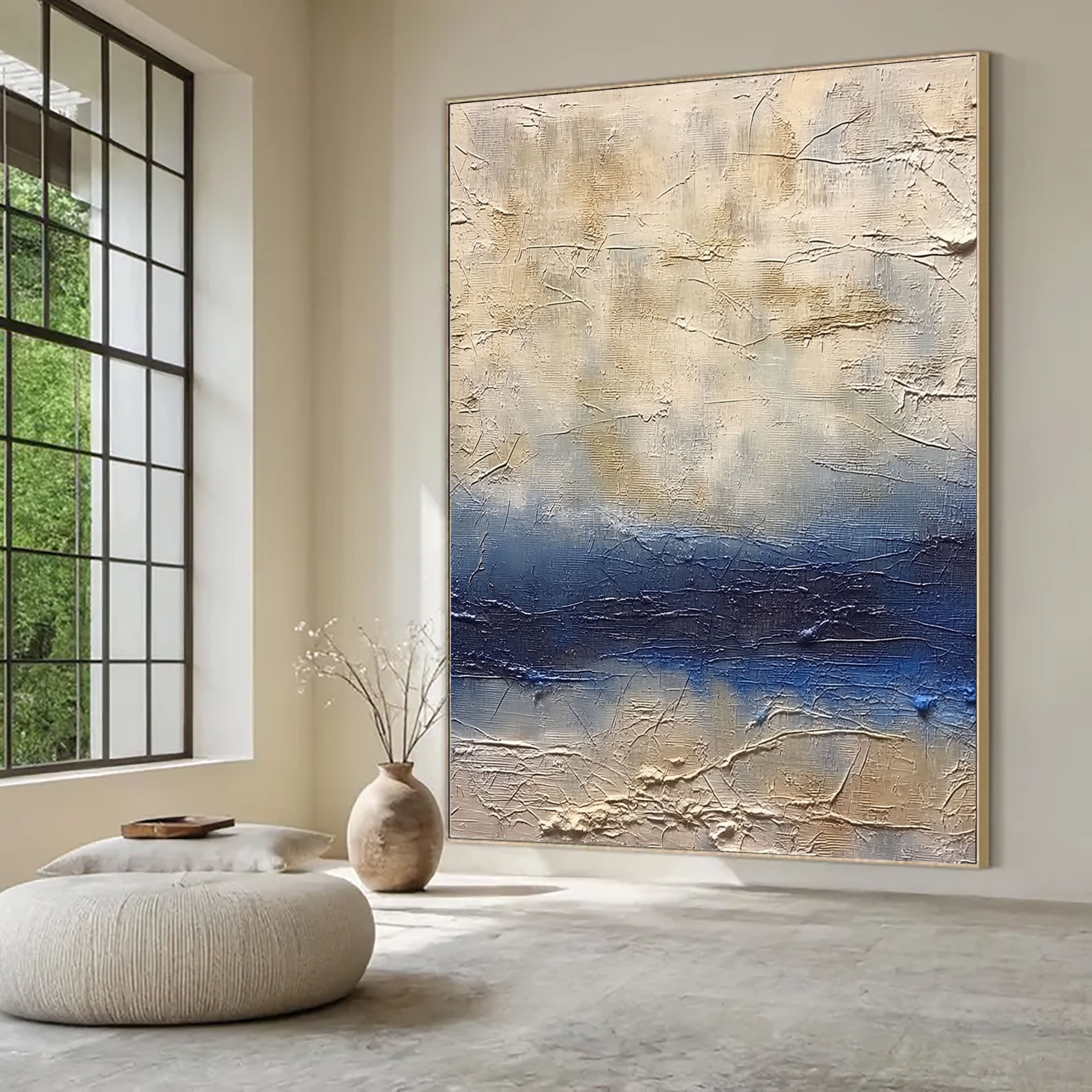 Textured Coastal Horizon | Blue Beige