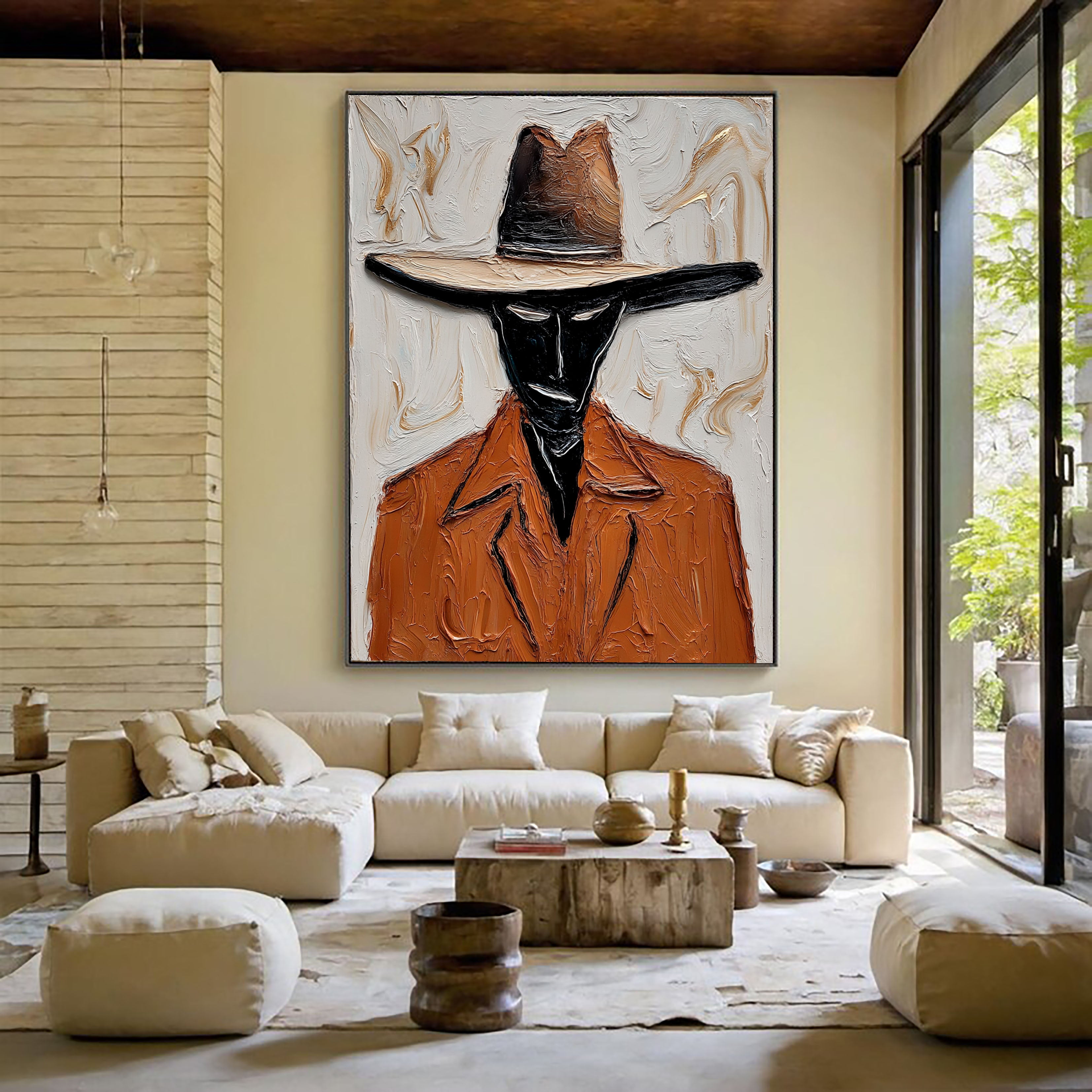 Textured Enigmatic Silhouette | Hatted Stranger