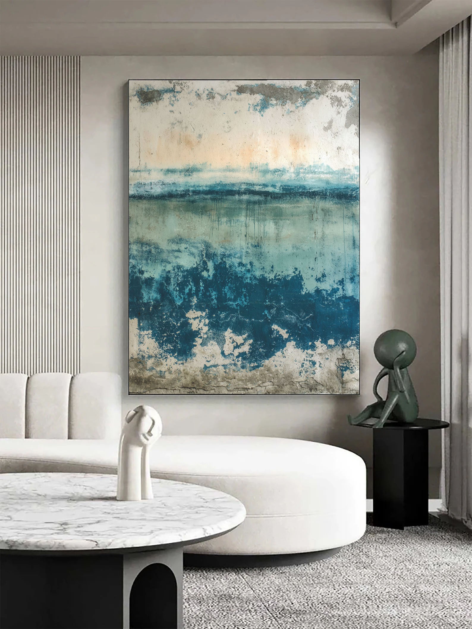 Textured Coastal Serenity | Blue Horizon