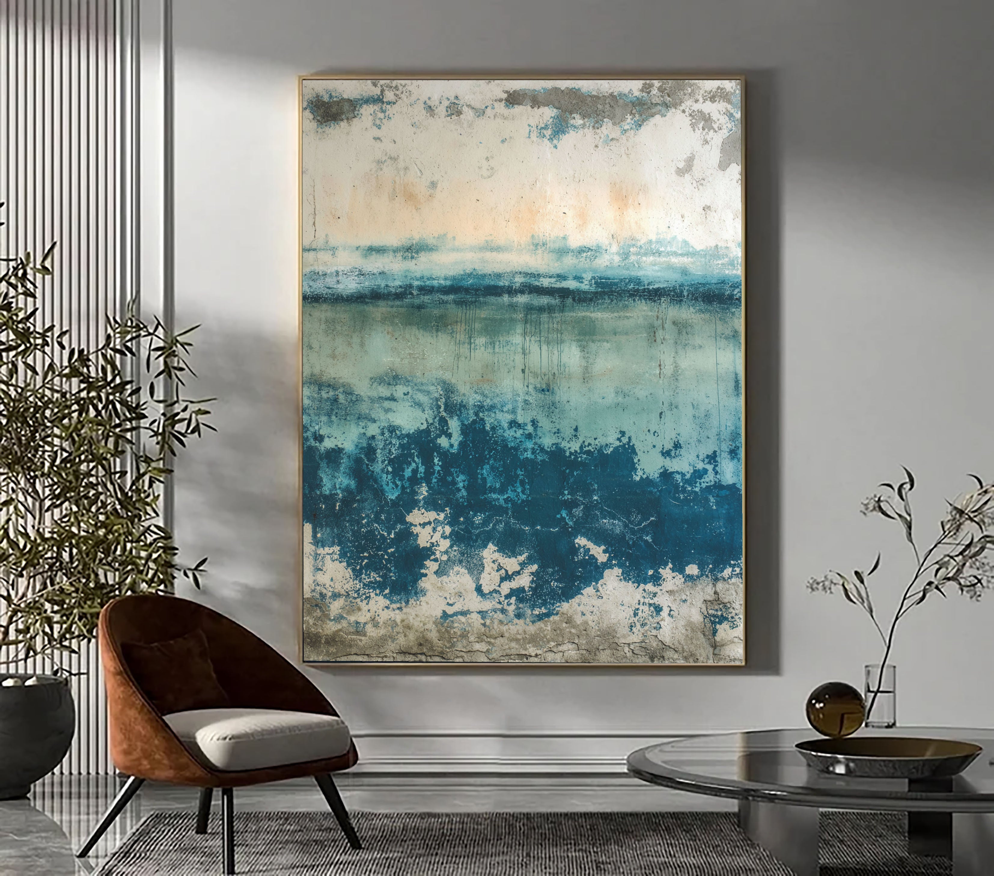 Textured Coastal Serenity | Blue Horizon