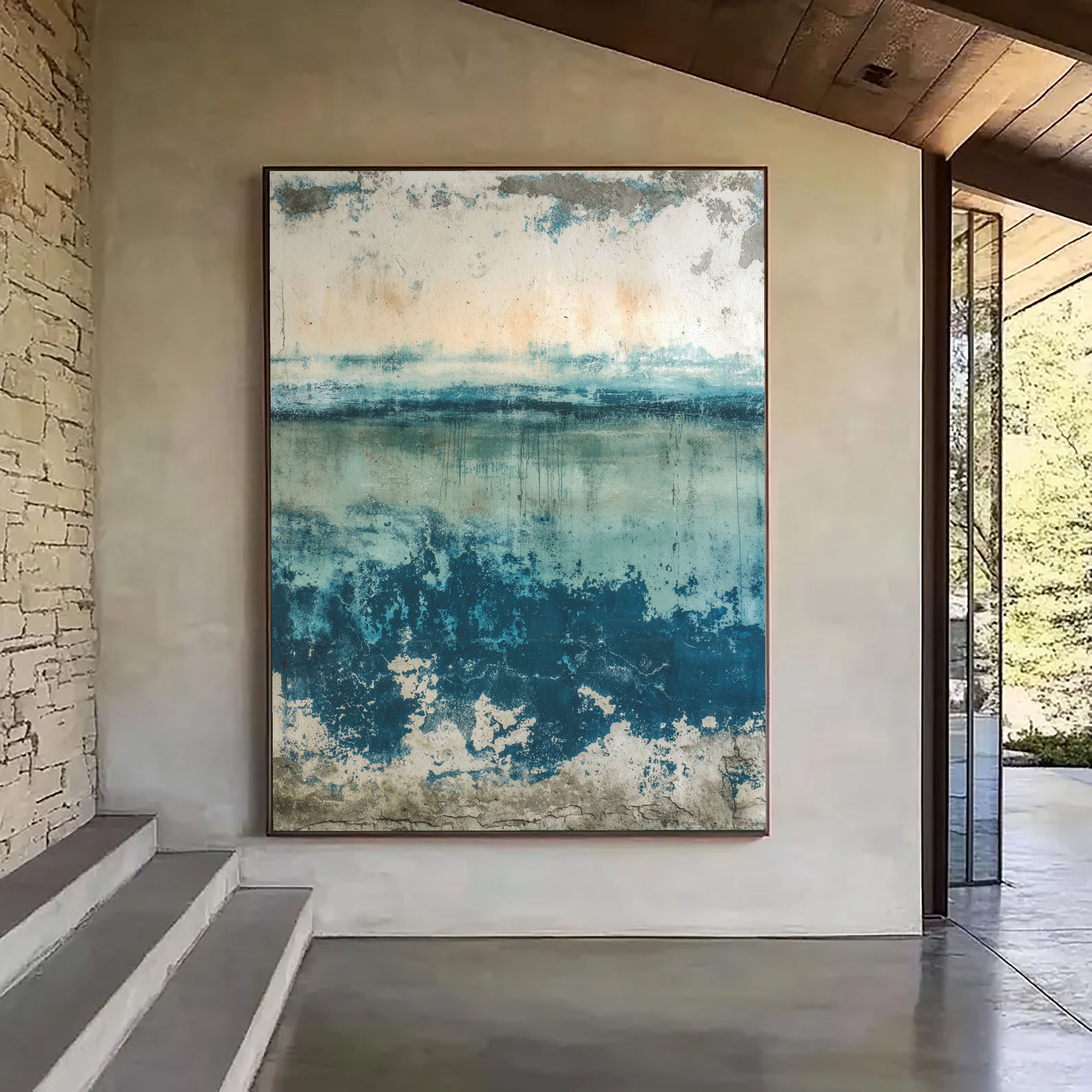 Textured Coastal Serenity | Blue Horizon