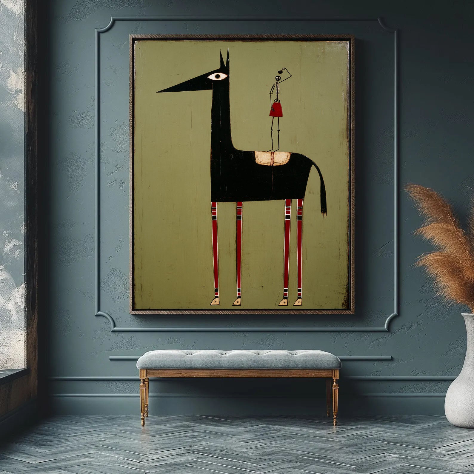 Textured Fantastical Equine | Skeletal Rider