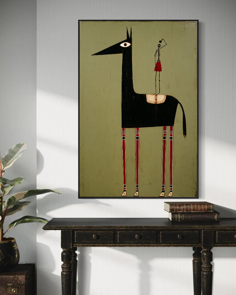 Textured Fantastical Equine | Skeletal Rider